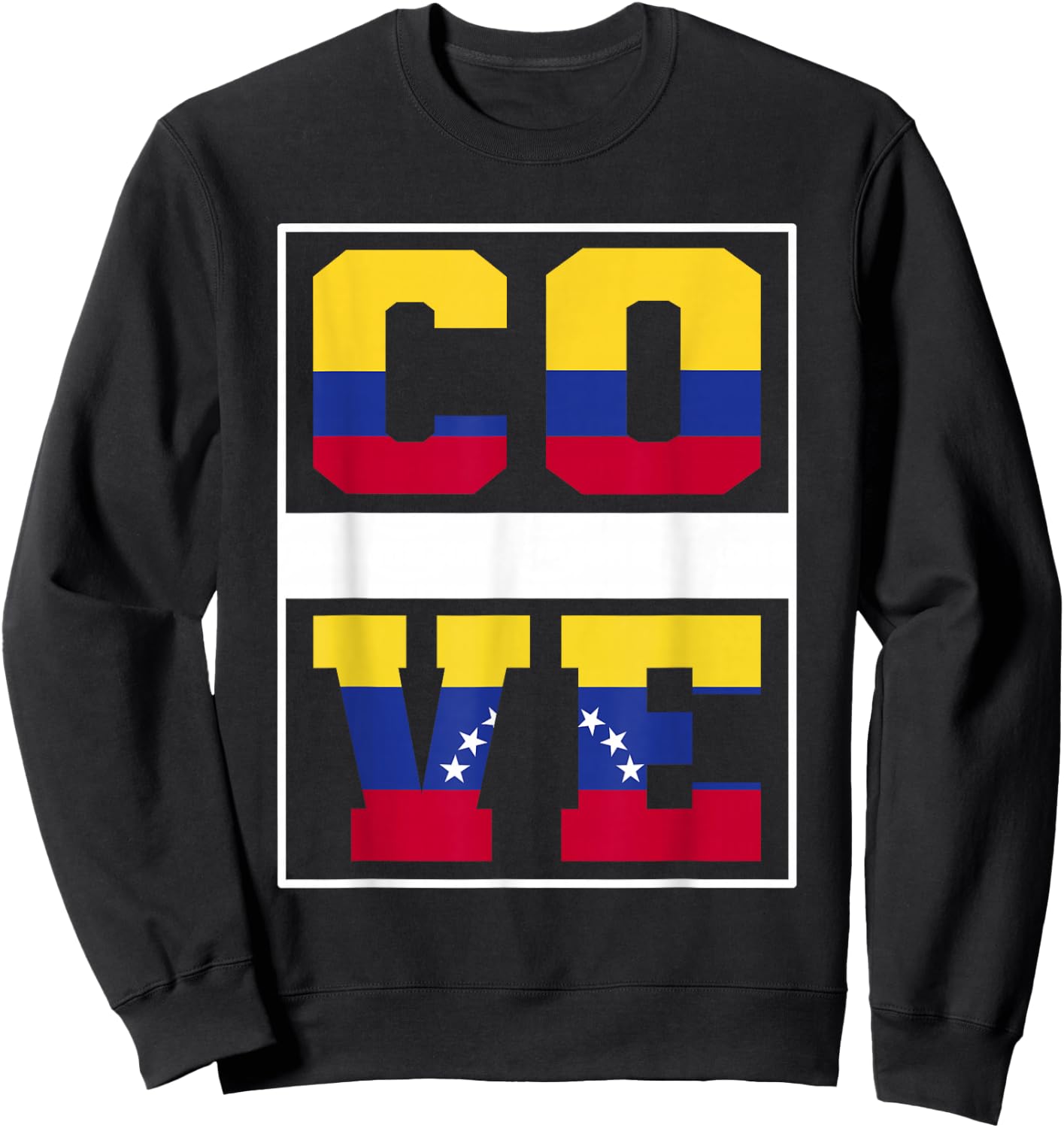 Half Colombian Venezuelan Mixed Heritage Colombia Venezuela Sweatshirt - Sweatshirt | Black
