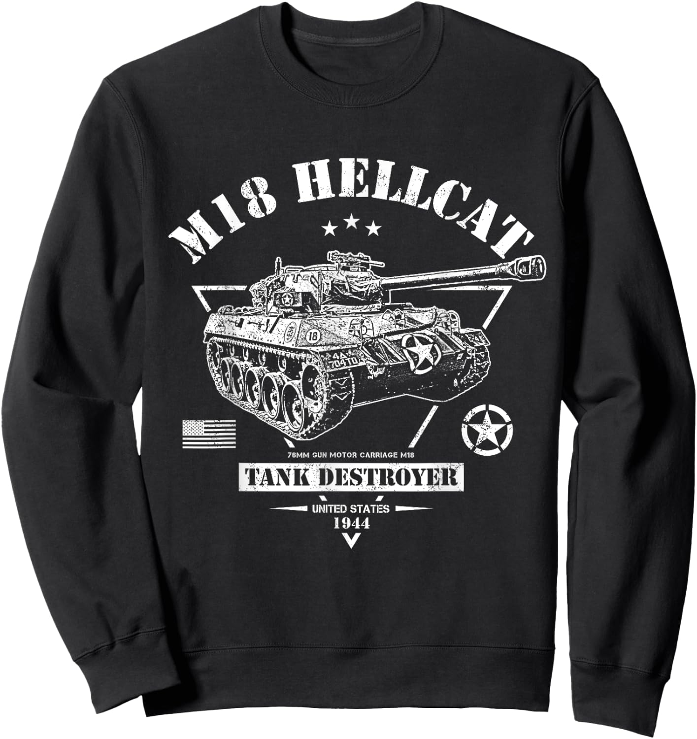 M18 Hellcat WW2 Tank Destroyer Men Women Sweatshirt - Sweatshirt | Black