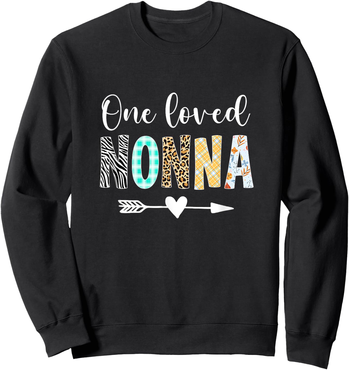 Nonna Women Cute Design One Loved Nonna Mother's Day Sweatshirt - Sweatshirt | Black