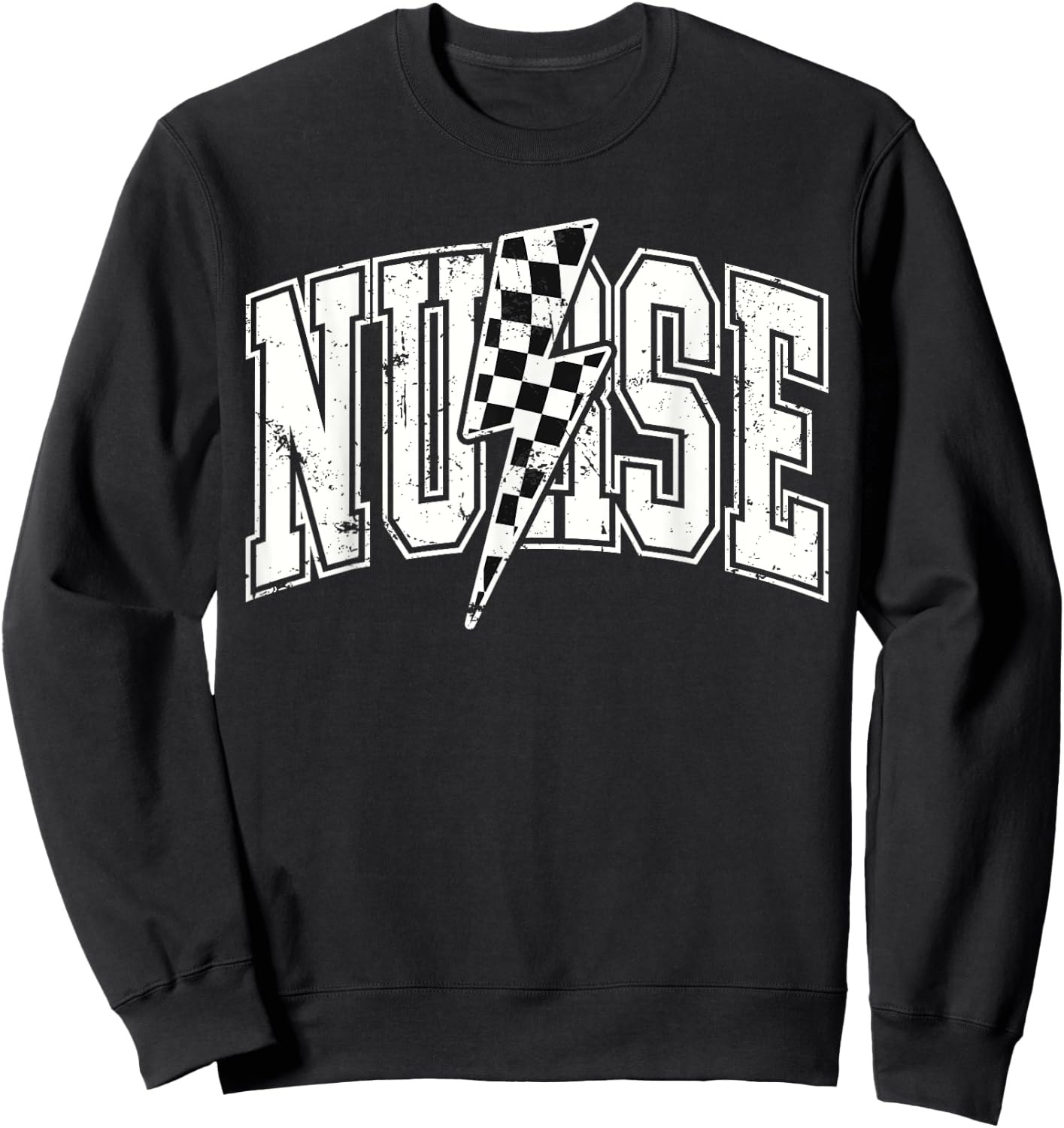Nurse Checkered RN NICU Nurse Hosting Race Car Pit Crew Sweatshirt - Sweatshirt | Black