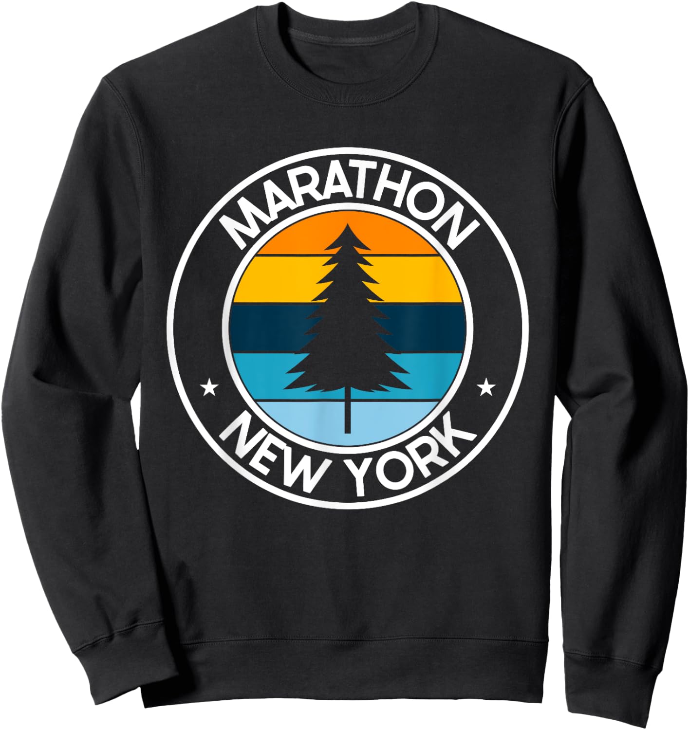 Marathon New York NY USA City Pride Retro Sunset Sweatshirt - Sweatshirt | Black