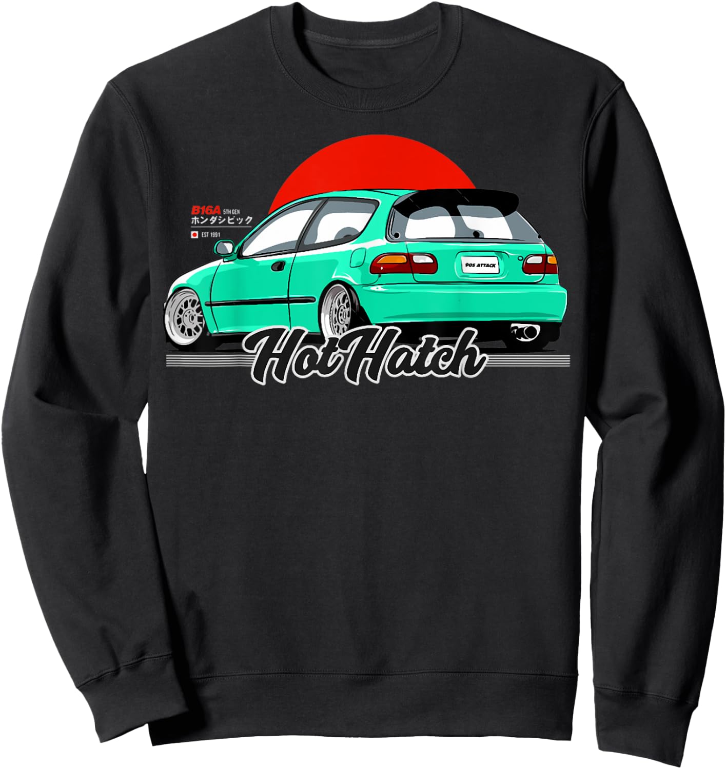 Civic eg hothatch Japanese car Sweatshirt - Sweatshirt | Black