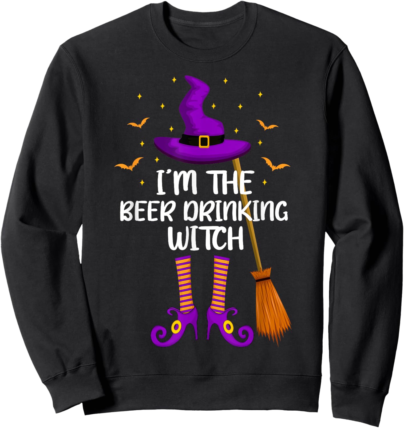 I'm The Beer Drinking Witch Funny Beer Drinking Halloween Sweatshirt - Sweatshirt | Black