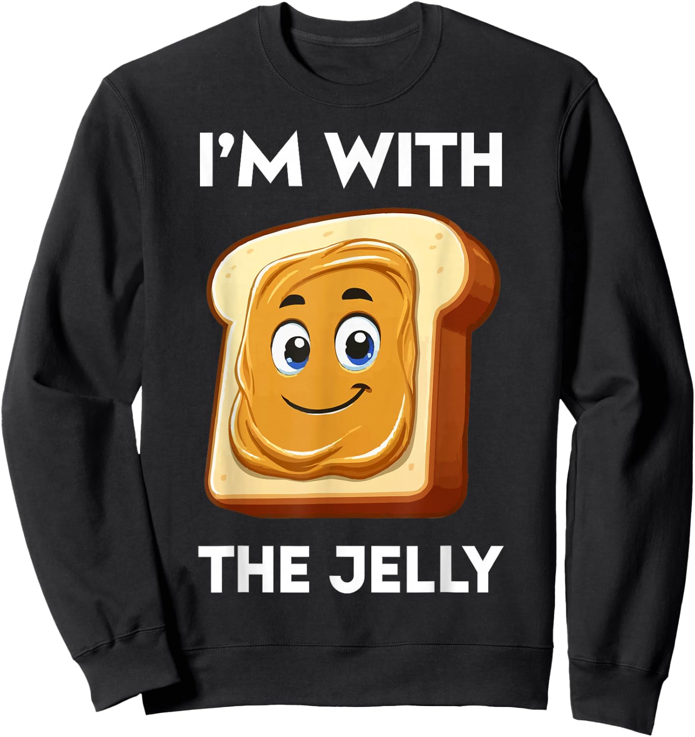 I'm with Jelly Just Married Couple Funny Honeymoon Sweatshirt - Sweatshirt | Black