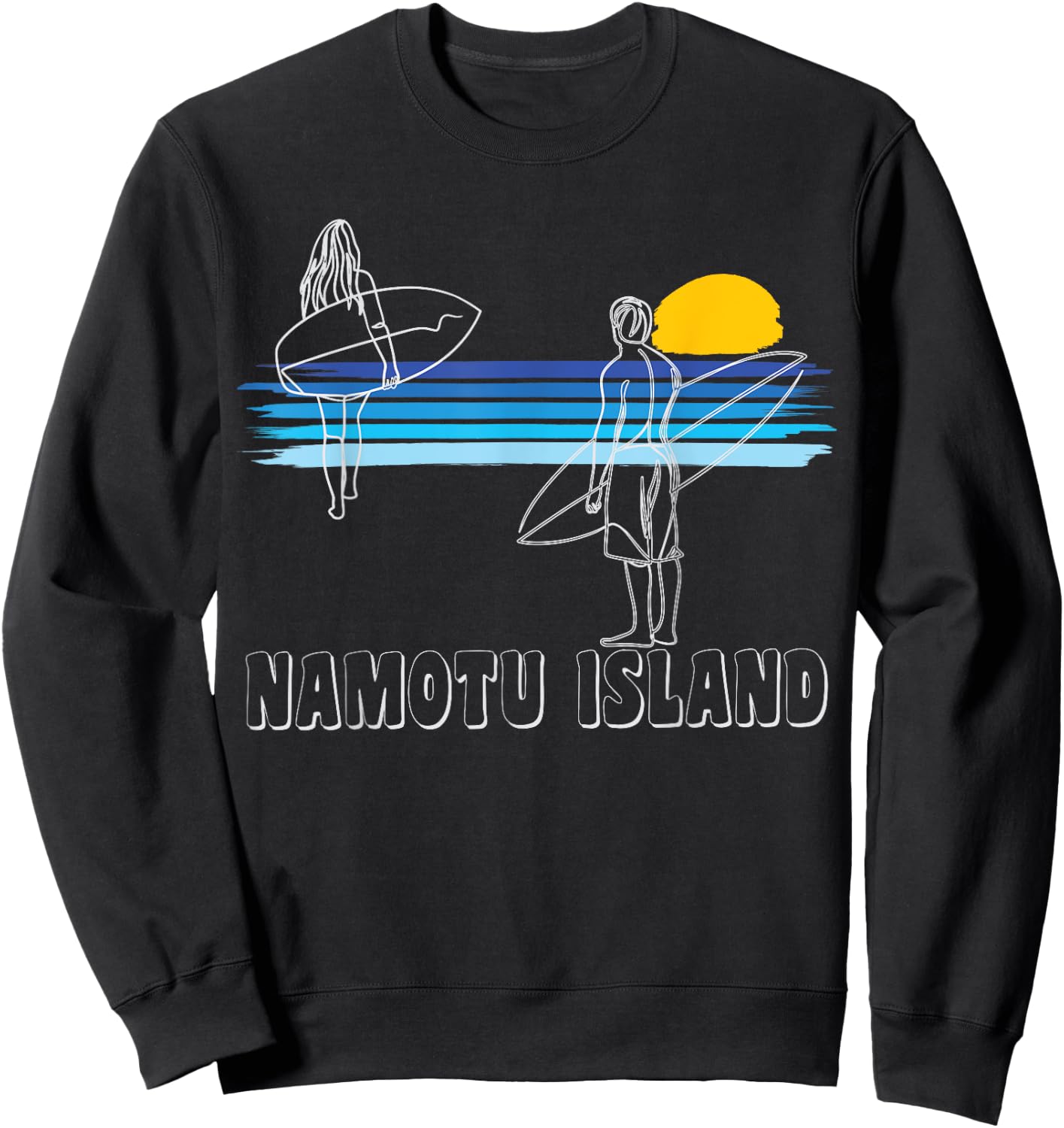 Namotu Island Surfing Beach Surf Guy Girl Sweatshirt - Sweatshirt | Black