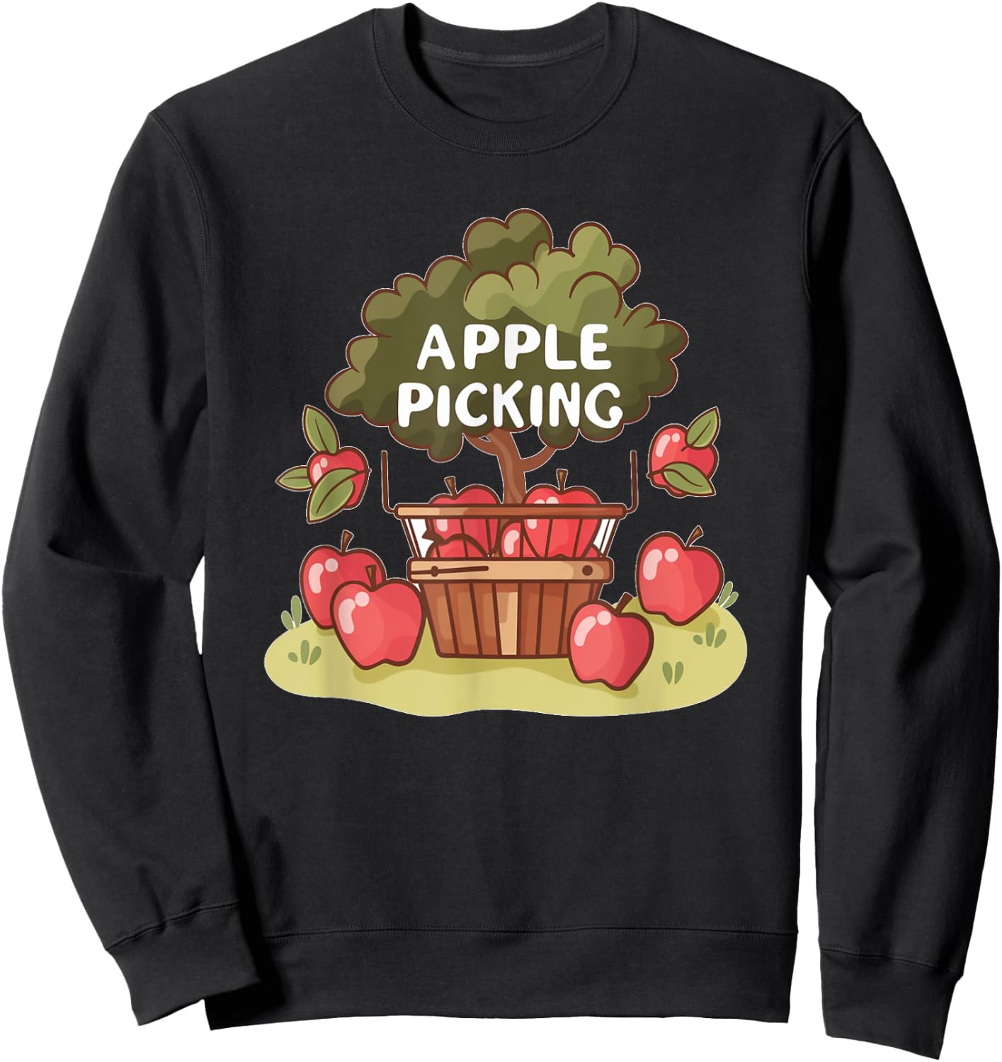 Happy Apple picking Costume for Adults and Kids Sweatshirt - Sweatshirt | Black