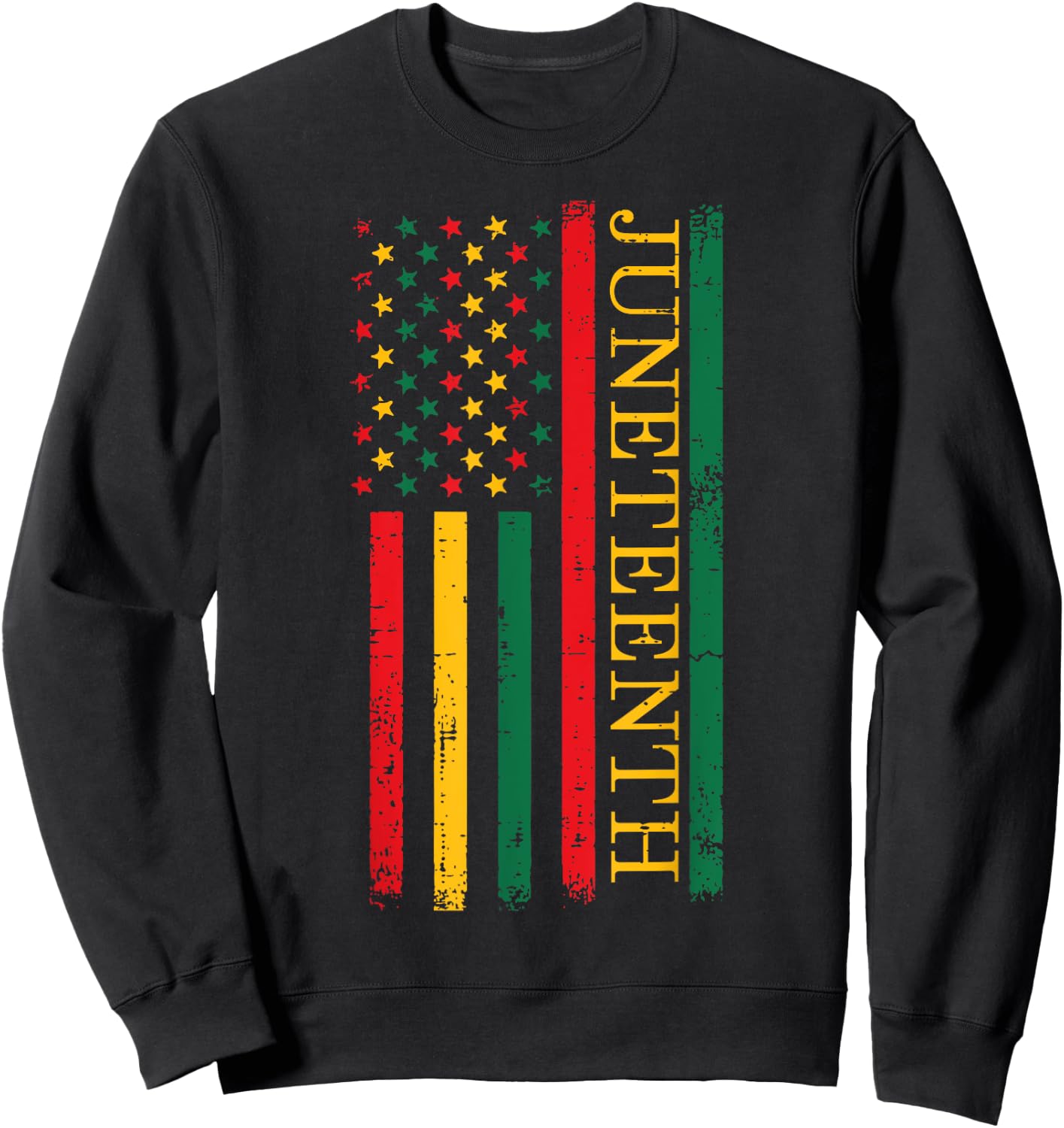 Juneteenth African American Flag Freedom 1865 Women Men Kids Sweatshirt - Sweatshirt | Black