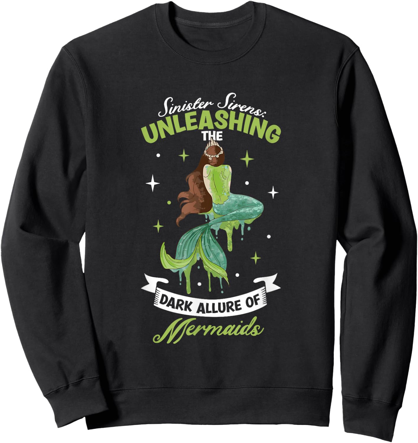 Spooky Sirens Horror Mermaid Creepy Mermaid Haunted Sea Sweatshirt - Sweatshirt | Black