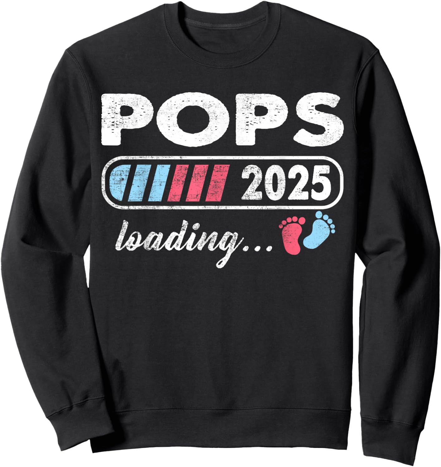 Pops 2025 Loading a Girl or a Boy Baby Announcement Sweatshirt - Sweatshirt | Black