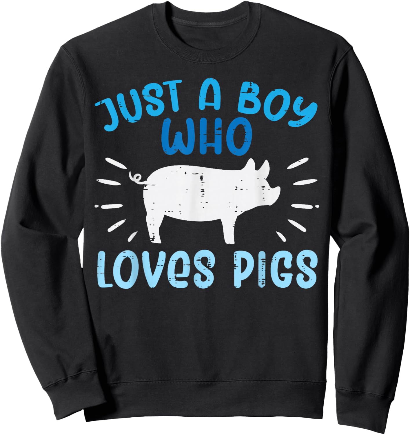 Just A Boy Who Loves Pigs Hog Farm Boys Kids Toddler Youth Sweatshirt - Sweatshirt | Black