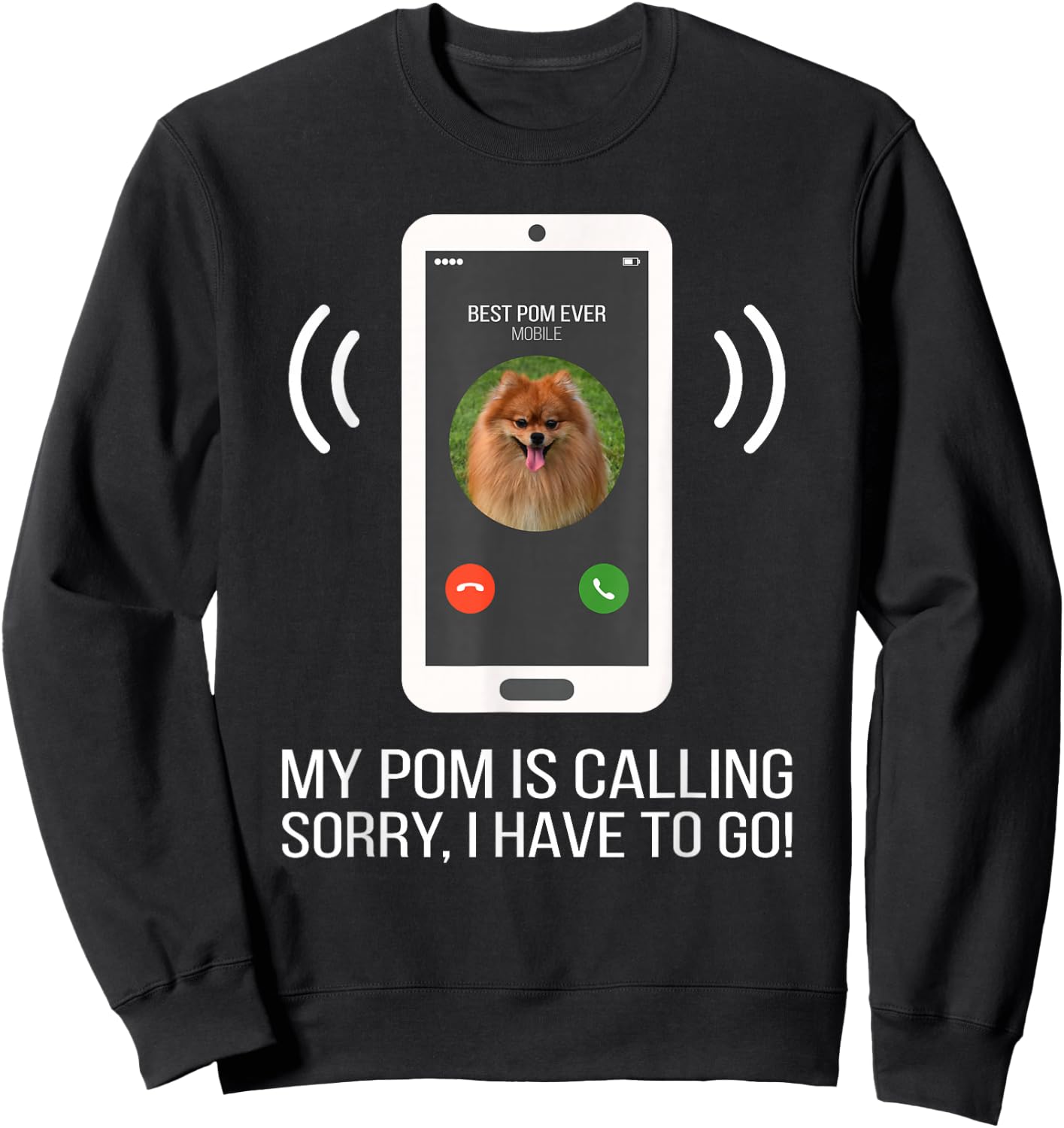 Funny Pomeranian Dog Sweatshirt - Sweatshirt | Black