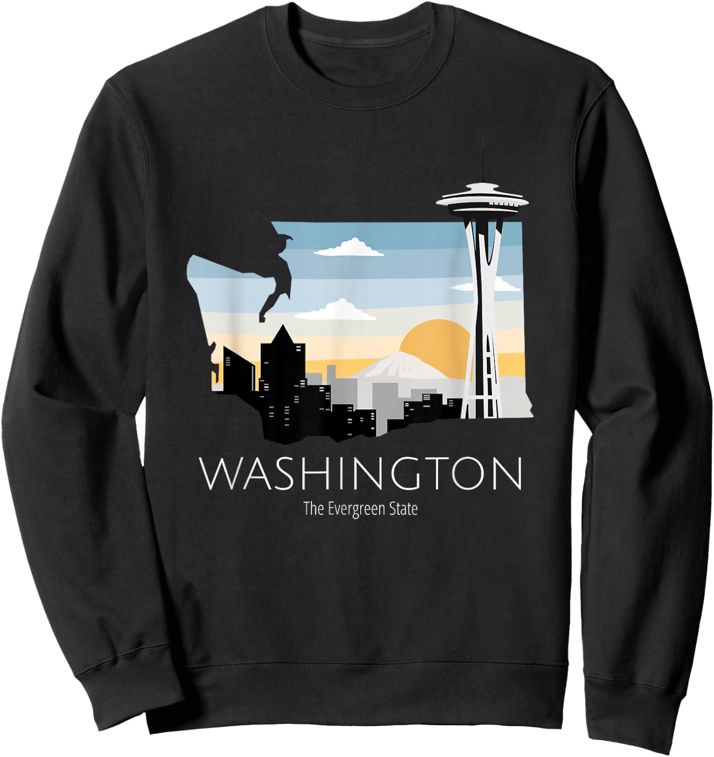 Washington Proud State Motto The Evergreen State Sweatshirt - Sweatshirt | Black