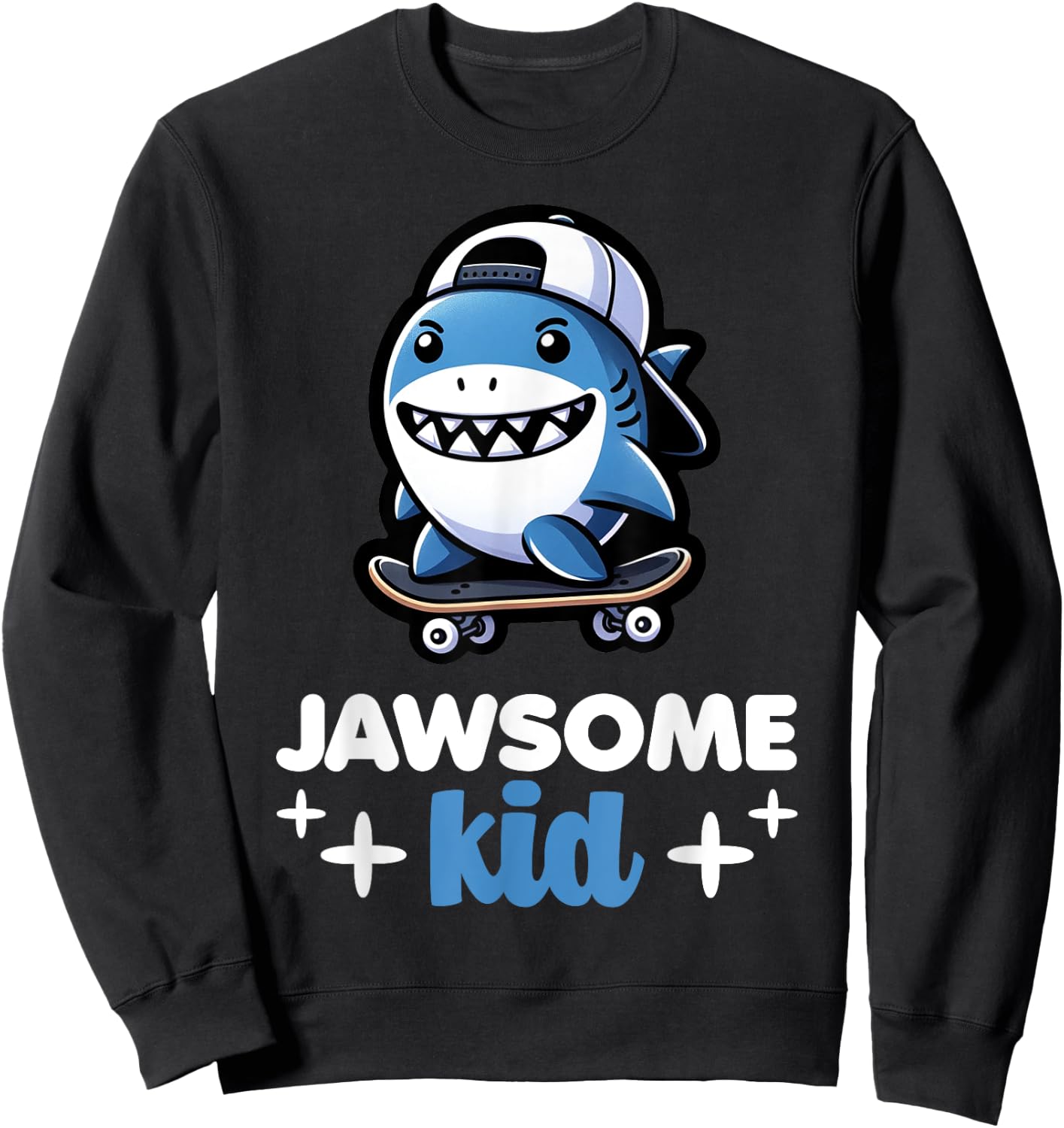 Cool Shark Jawsome Kid Beach Funny Shark Sweatshirt - Sweatshirt | Black