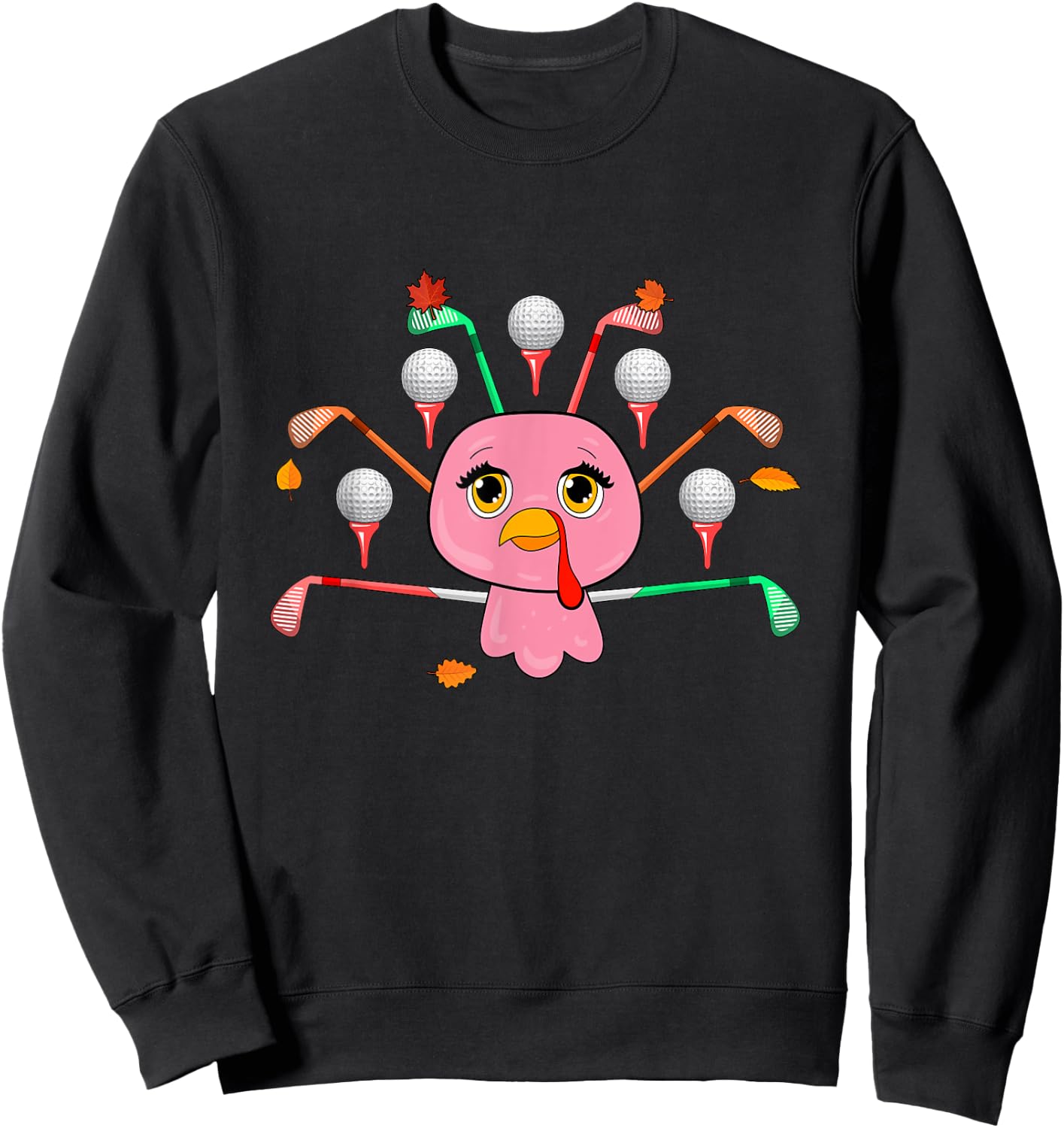 Golf Equipment As Thanksgiving Turkey Costume Player Sweatshirt - Sweatshirt | Black