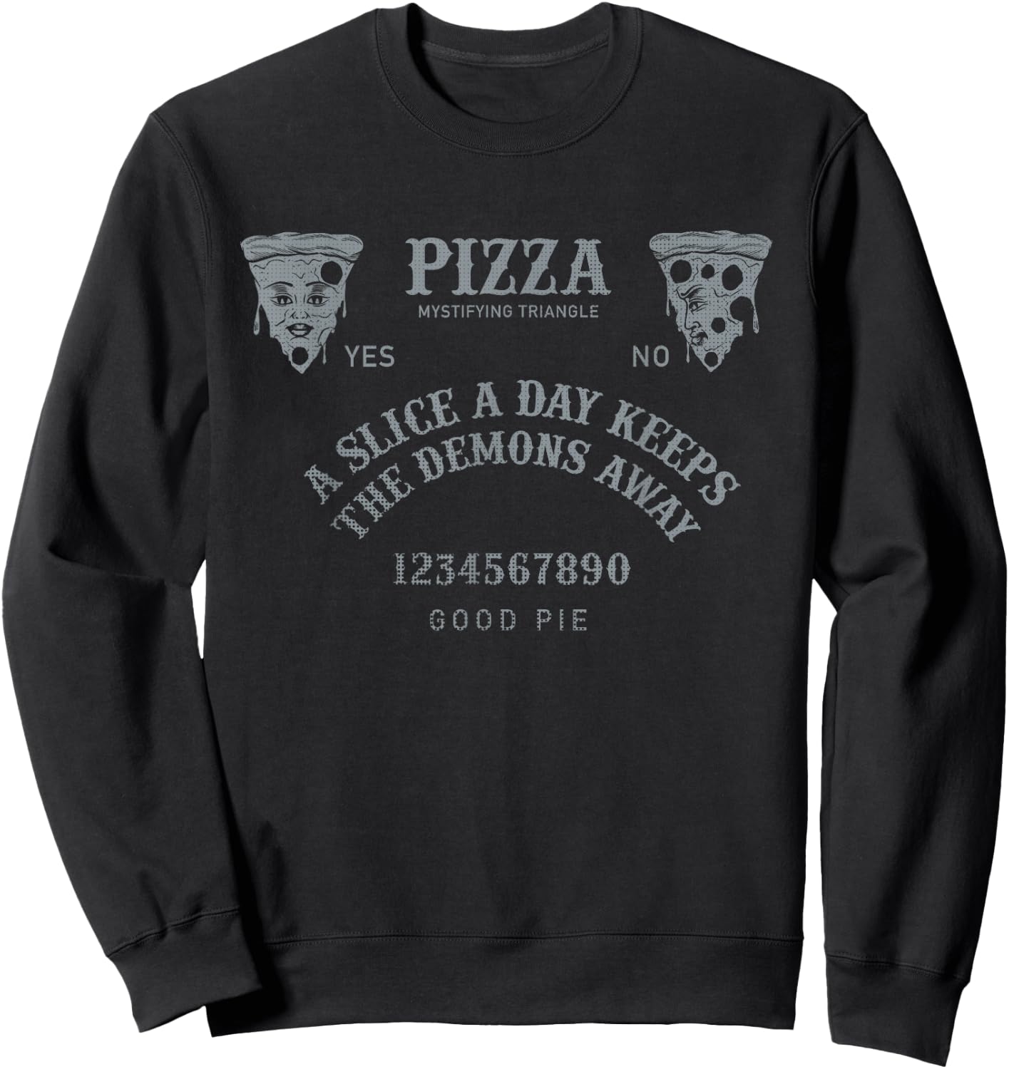 Kawaii Pizza Ouija Goth Occult Satan Grunge Egirl Tarot Sweatshirt - Sweatshirt | Black