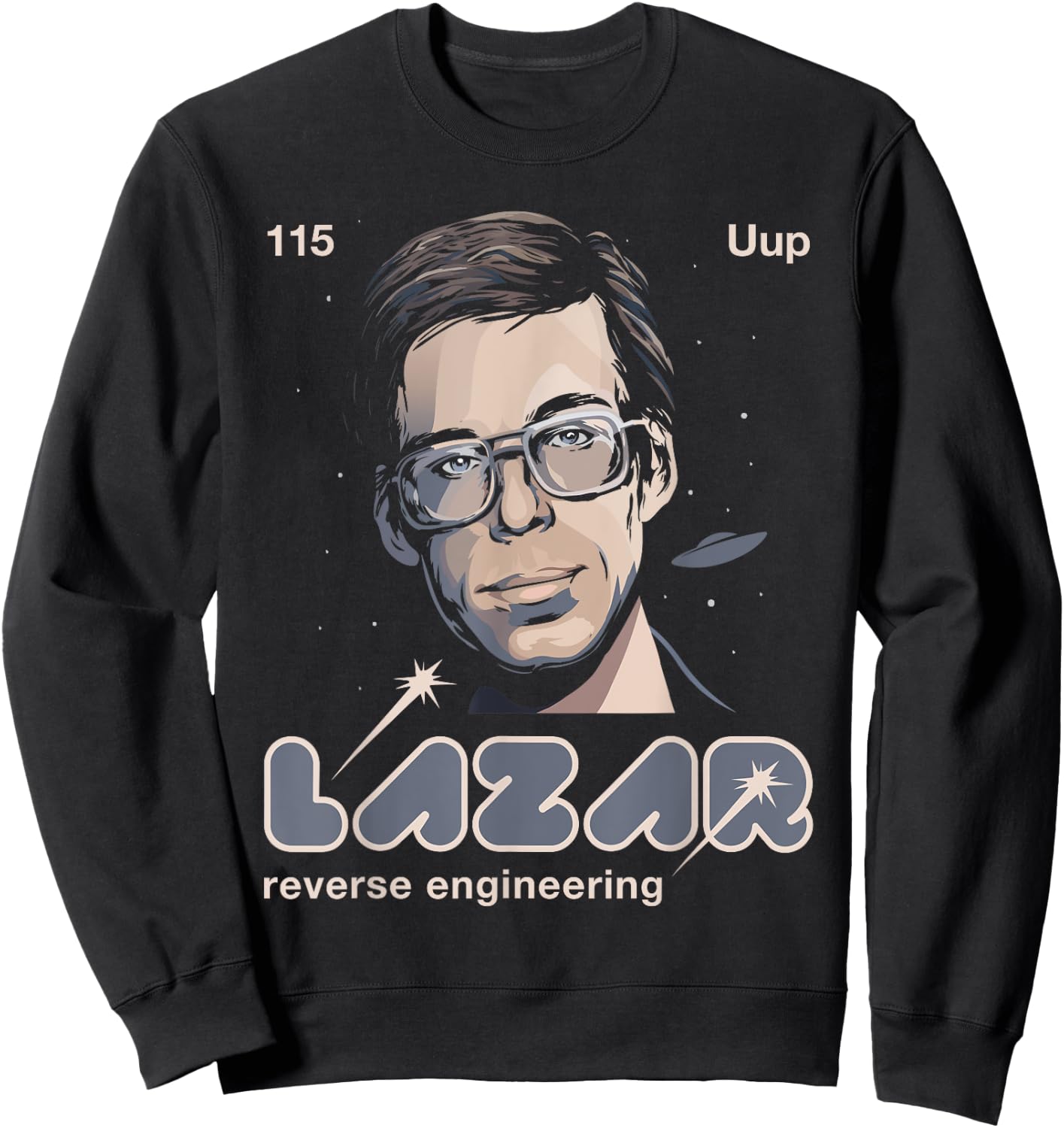 Bob Lazar Reverse Engineering Area 51 - Men's Classic Fit Blue Short Sleeve - Small Sweatshirt - Sweatshirt | Black