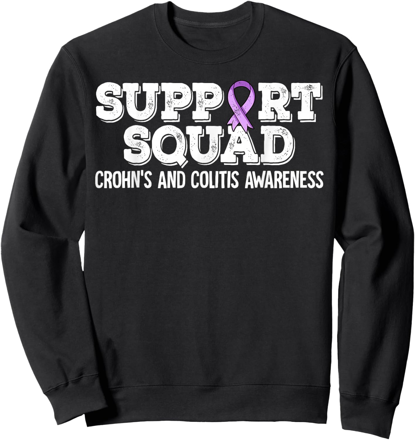 Support Squad Crohn's And Colitis Awareness Sweatshirt - Sweatshirt | Black