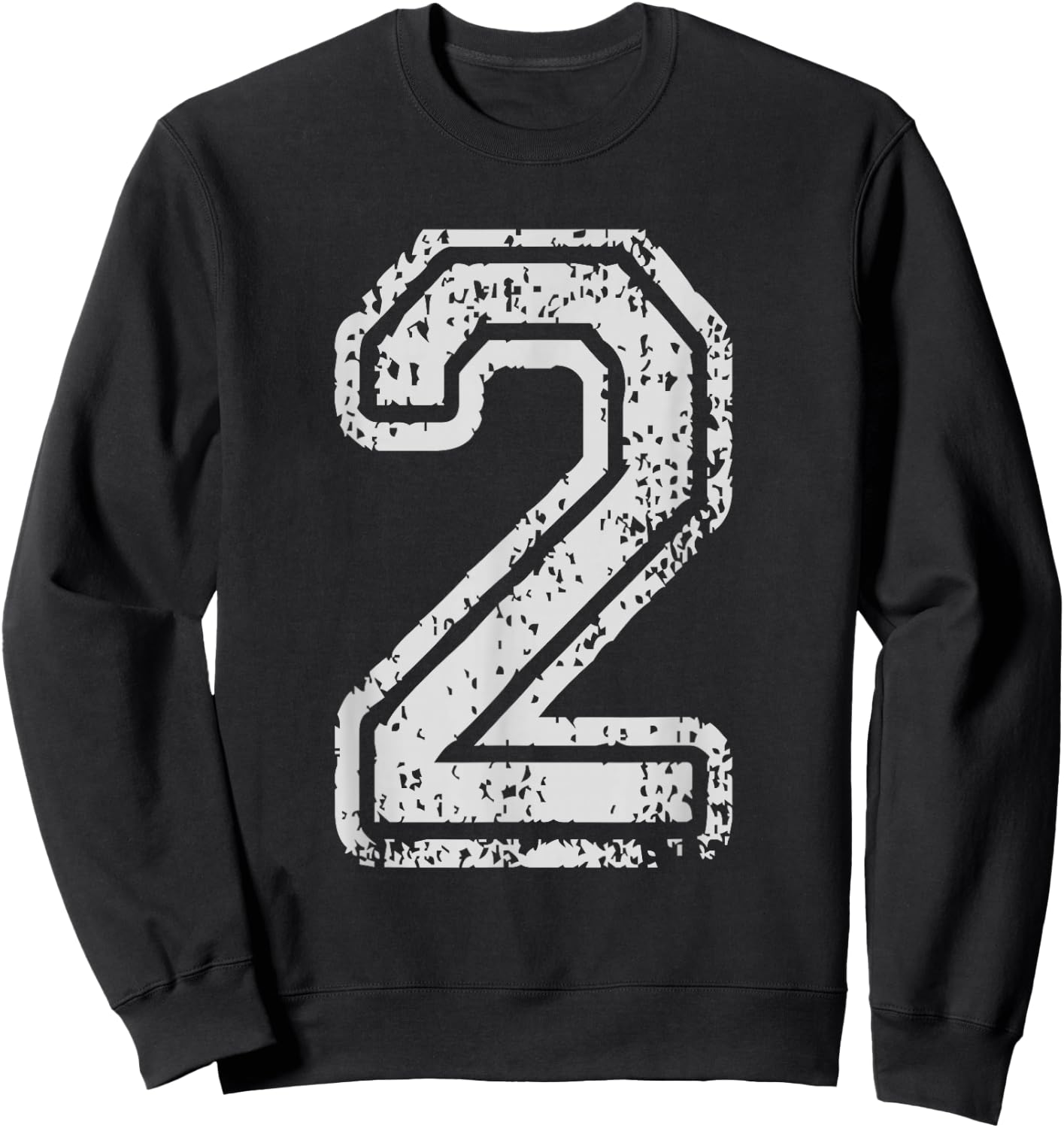 Team Jersey Uniforms Number 2 Two School Sports Birthdays Sweatshirt - Sweatshirt | Black