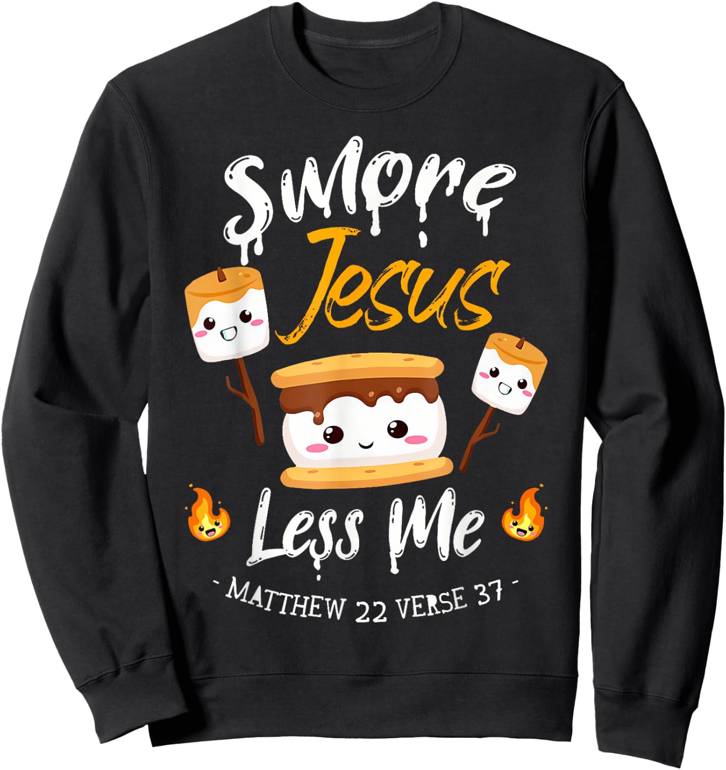 Smore Jesus Less Me Christian Camping Camper Lover Sweatshirt - Sweatshirt | Black