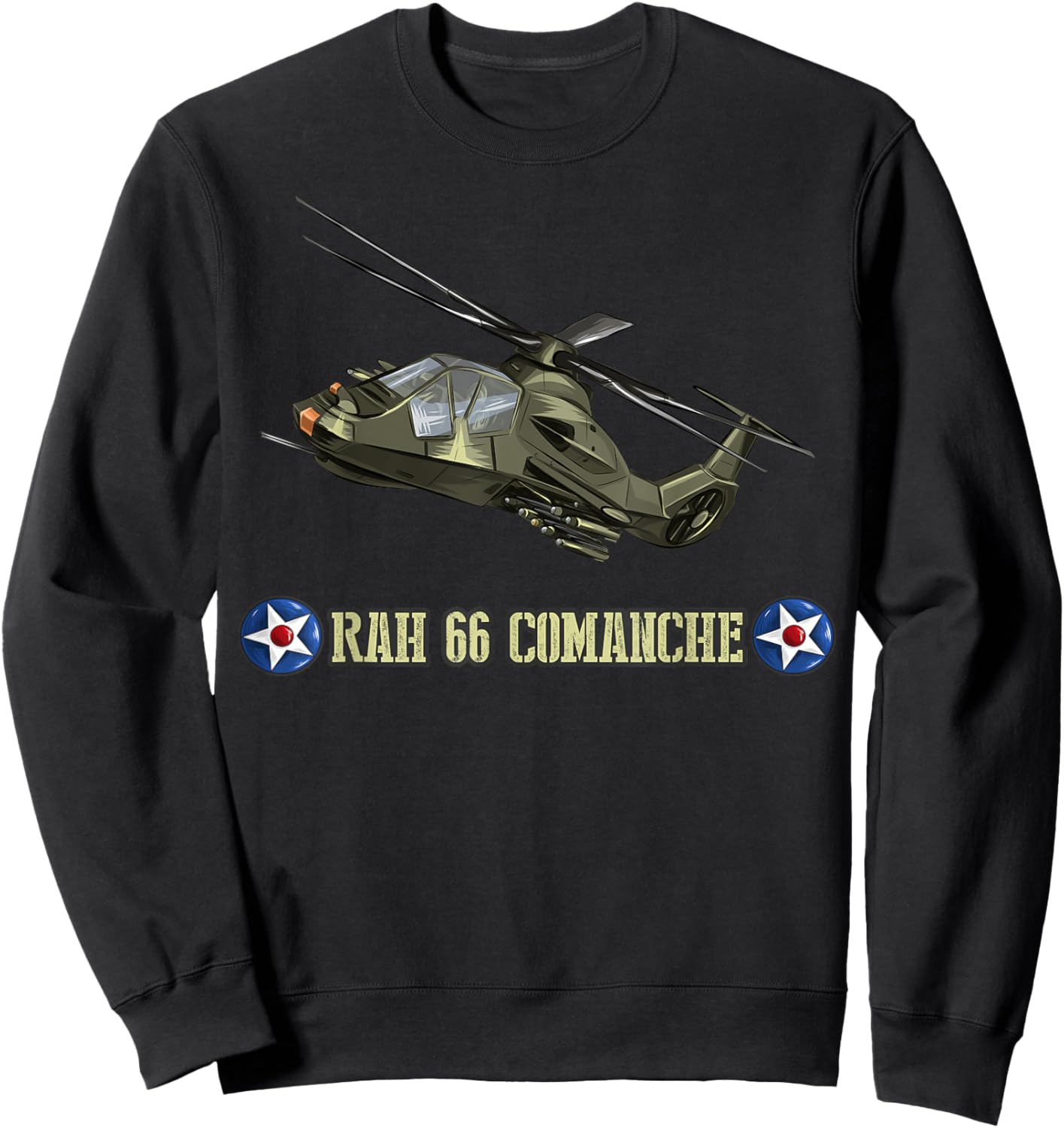 US military aircraft RH-66 Comanche helicopter aviator gift Sweatshirt - Sweatshirt | Black