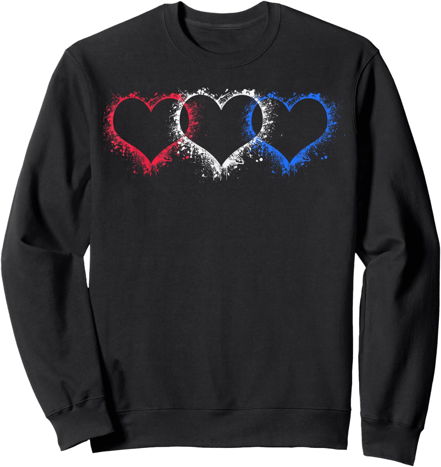 Patriotic USA American Hearts Armed Forces 4th of July Sweatshirt - Sweatshirt | Black