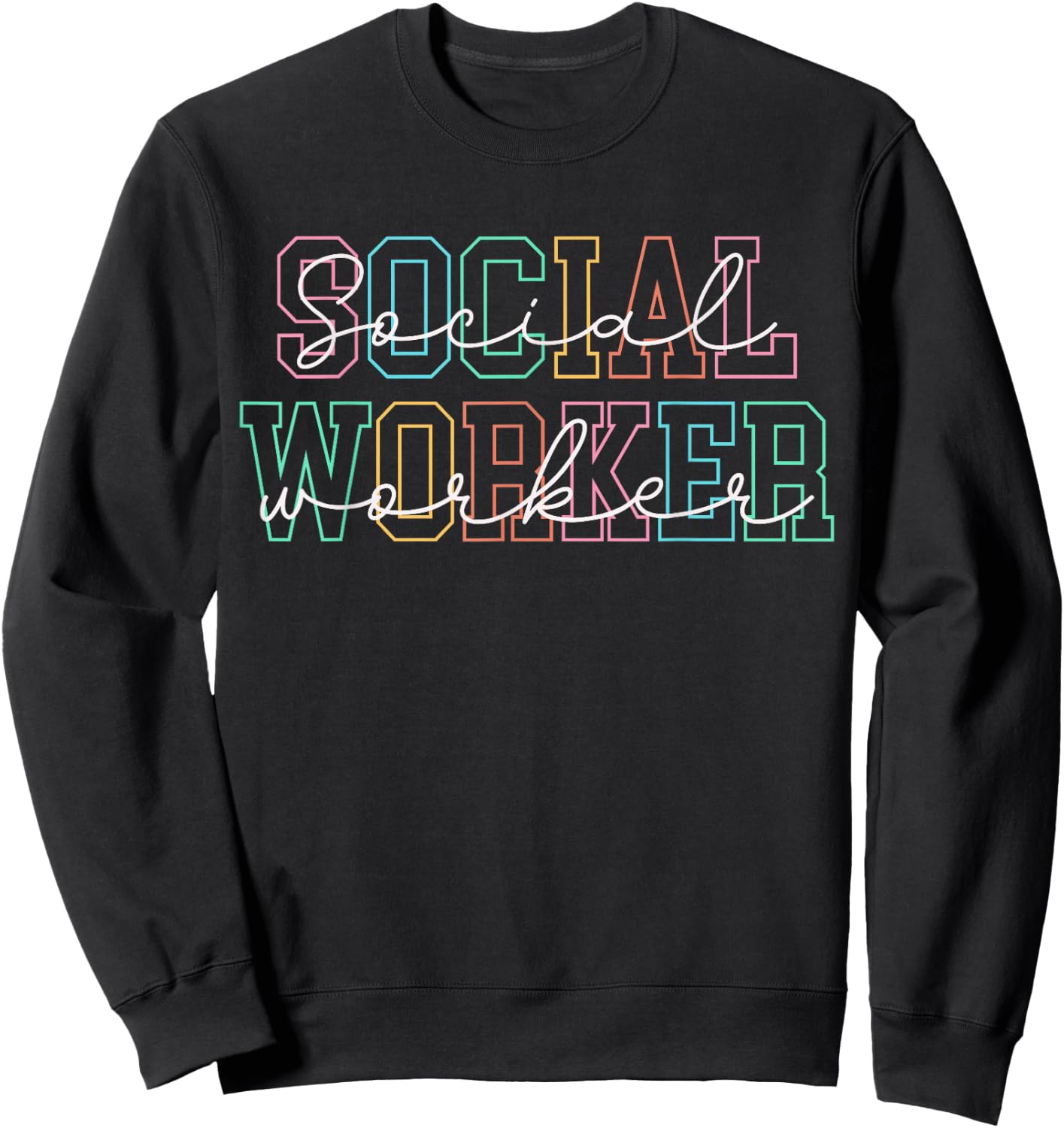 Social Worker Men Women Retro Social Worker Sweatshirt - Sweatshirt | Black