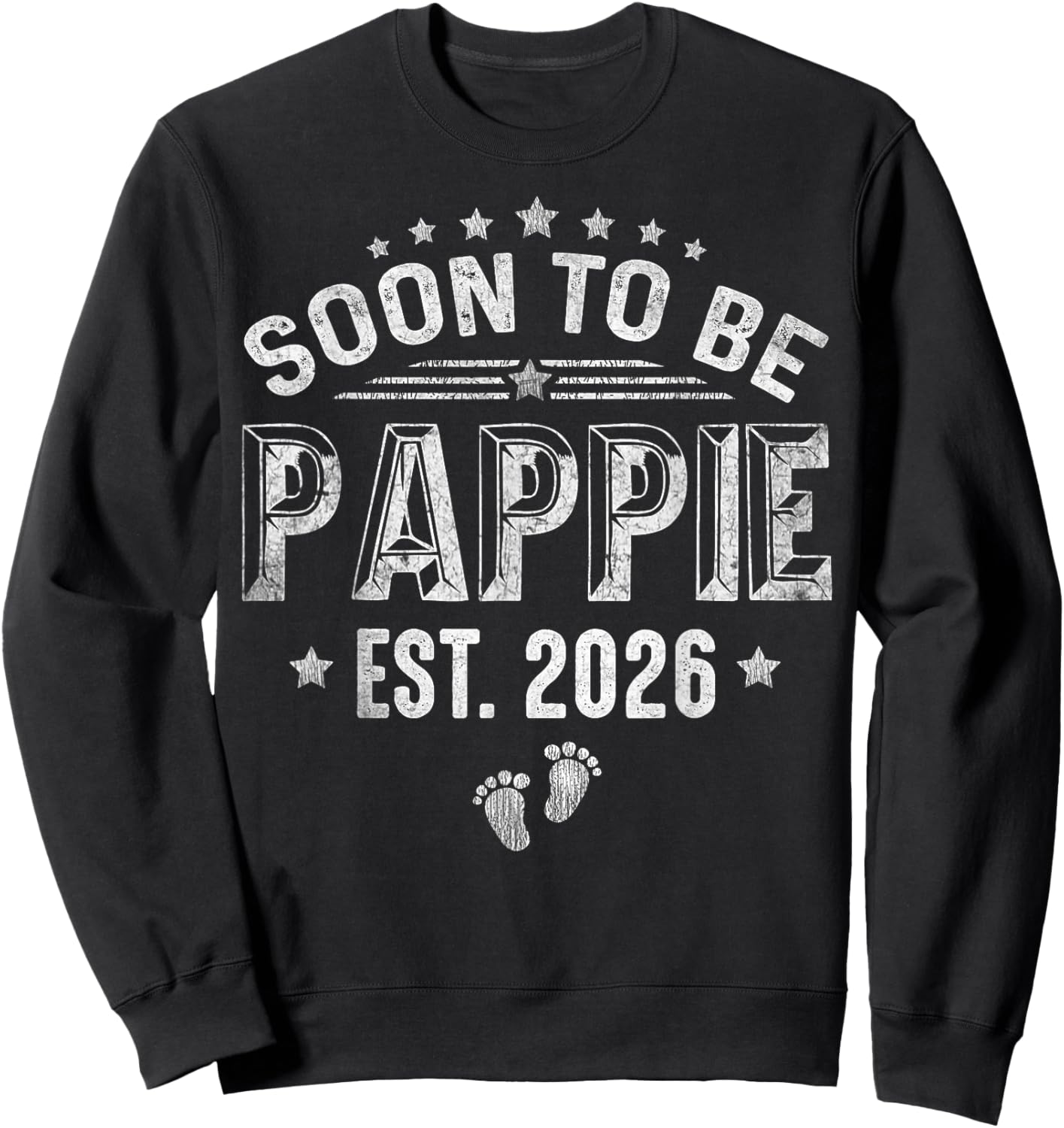 Soon To Be Pappie est.2026 Father's Day Promoted To Pappie Sweatshirt - Sweatshirt | Black