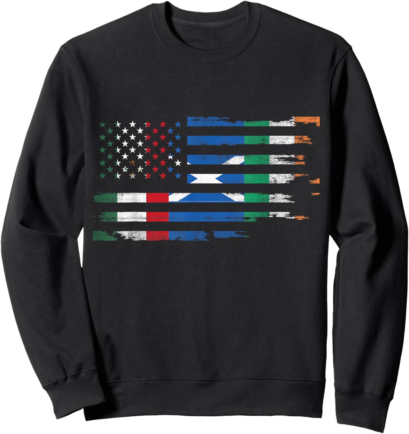 Mexican Irish Scottish American Flag of USA Sweatshirt - Sweatshirt | Black