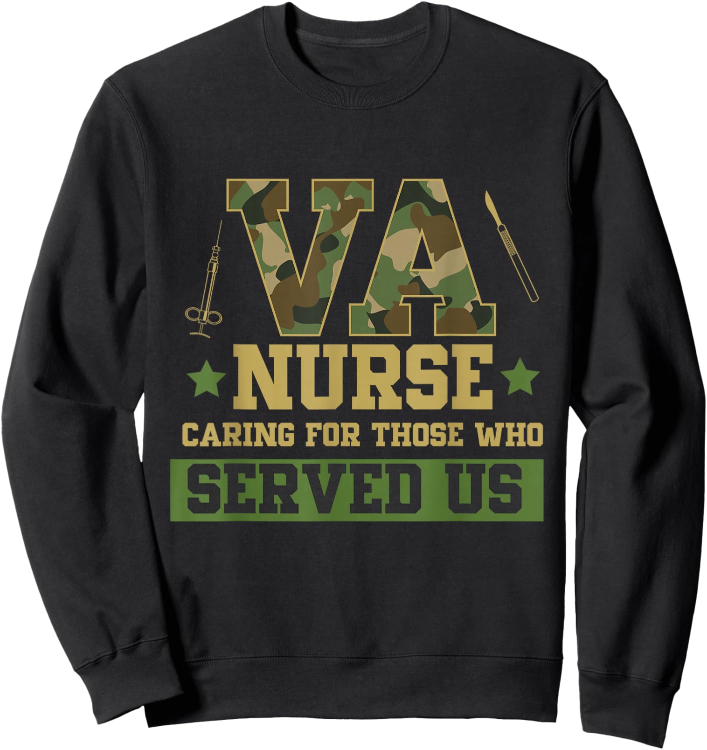 VA Nurse Veterans Day Family Patriotic Nursing Scrub Sweatshirt - Sweatshirt | Black