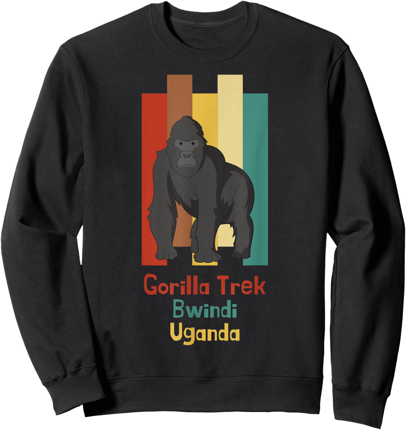 Gorilla Trekking Bwindi Impenetrable Uganda Safari Souvenir Sweatshirt - Sweatshirt | Black