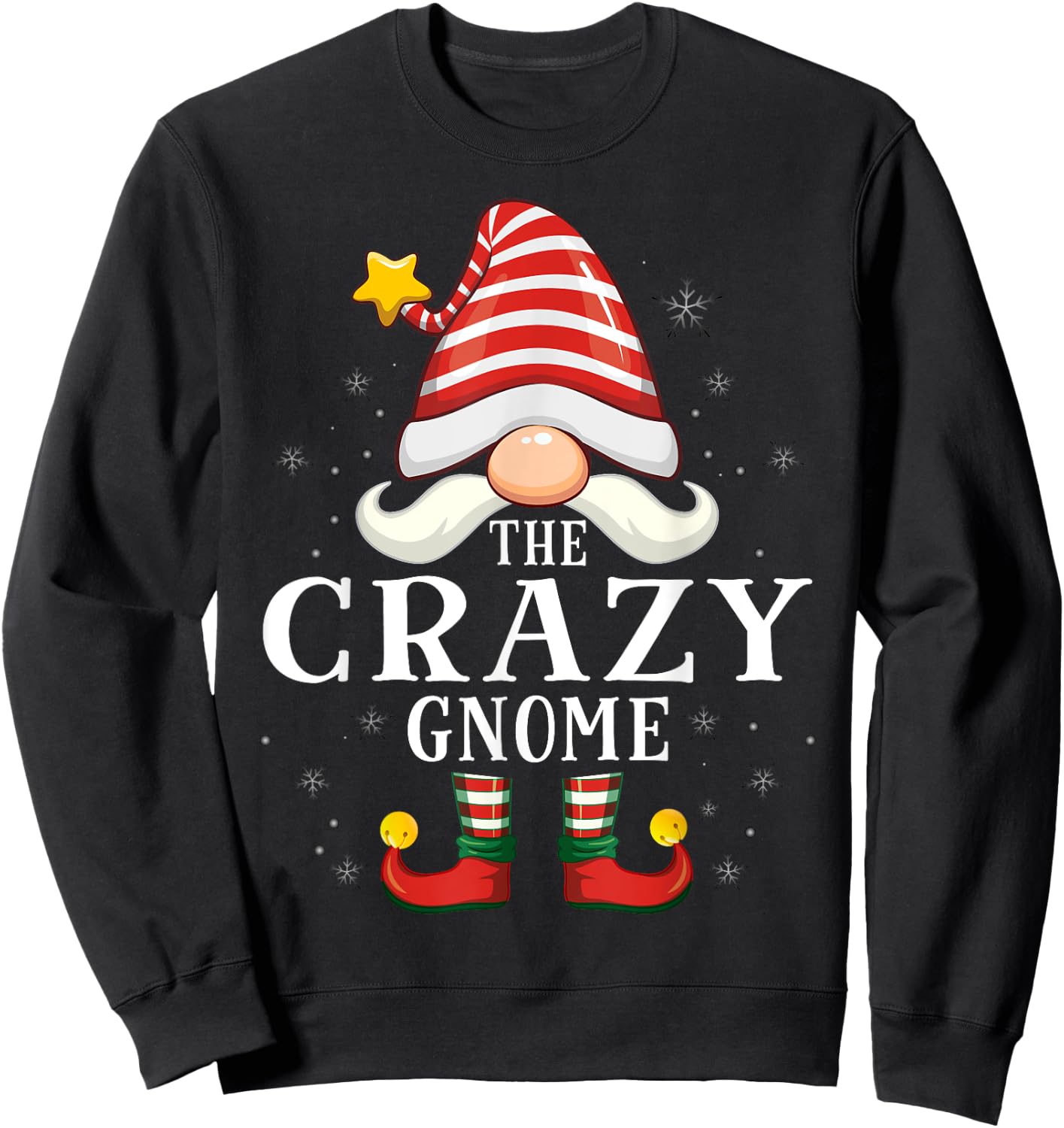 The Crazy Gnome Christmas Group Family Pajama Sweatshirt - Sweatshirt | Black