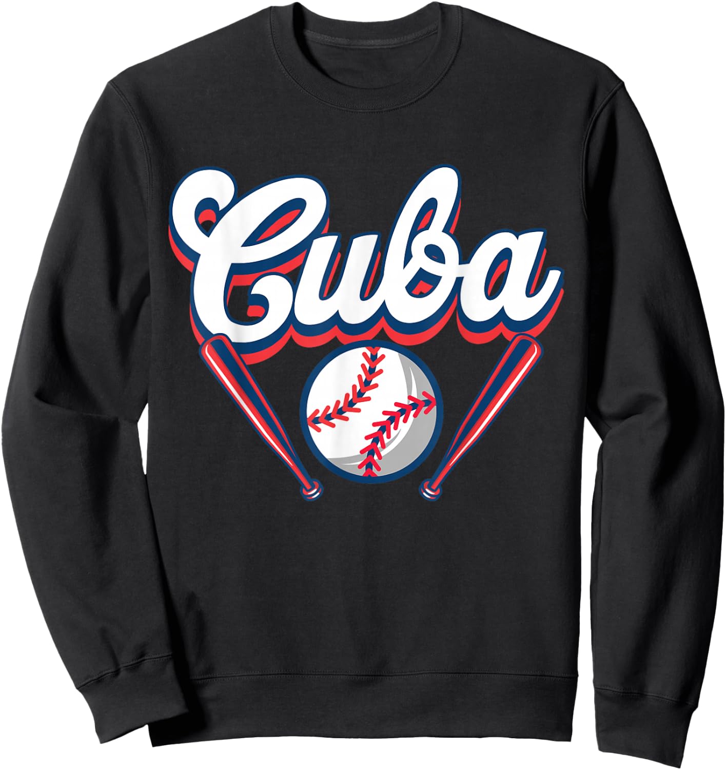 Cuba Baseball Player Cuban Baseball Fans Sweatshirt - Sweatshirt | Black