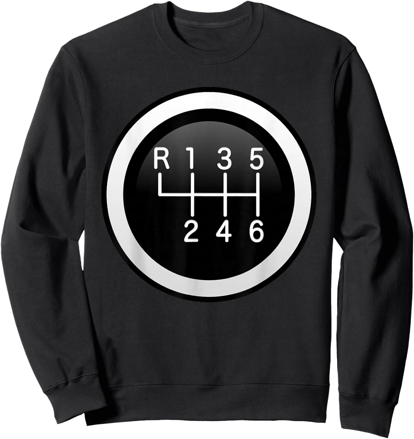 6 Speed Manual Stick Gear Shift Auto Racing Car Sweatshirt - Sweatshirt | Black