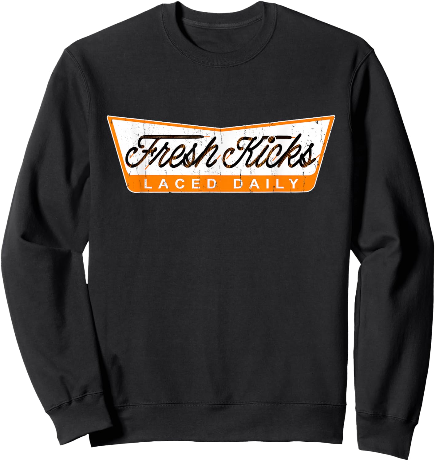 Orange Fresh Kicks Orange Graphic , Small, Black Sweatshirt - Sweatshirt | Black