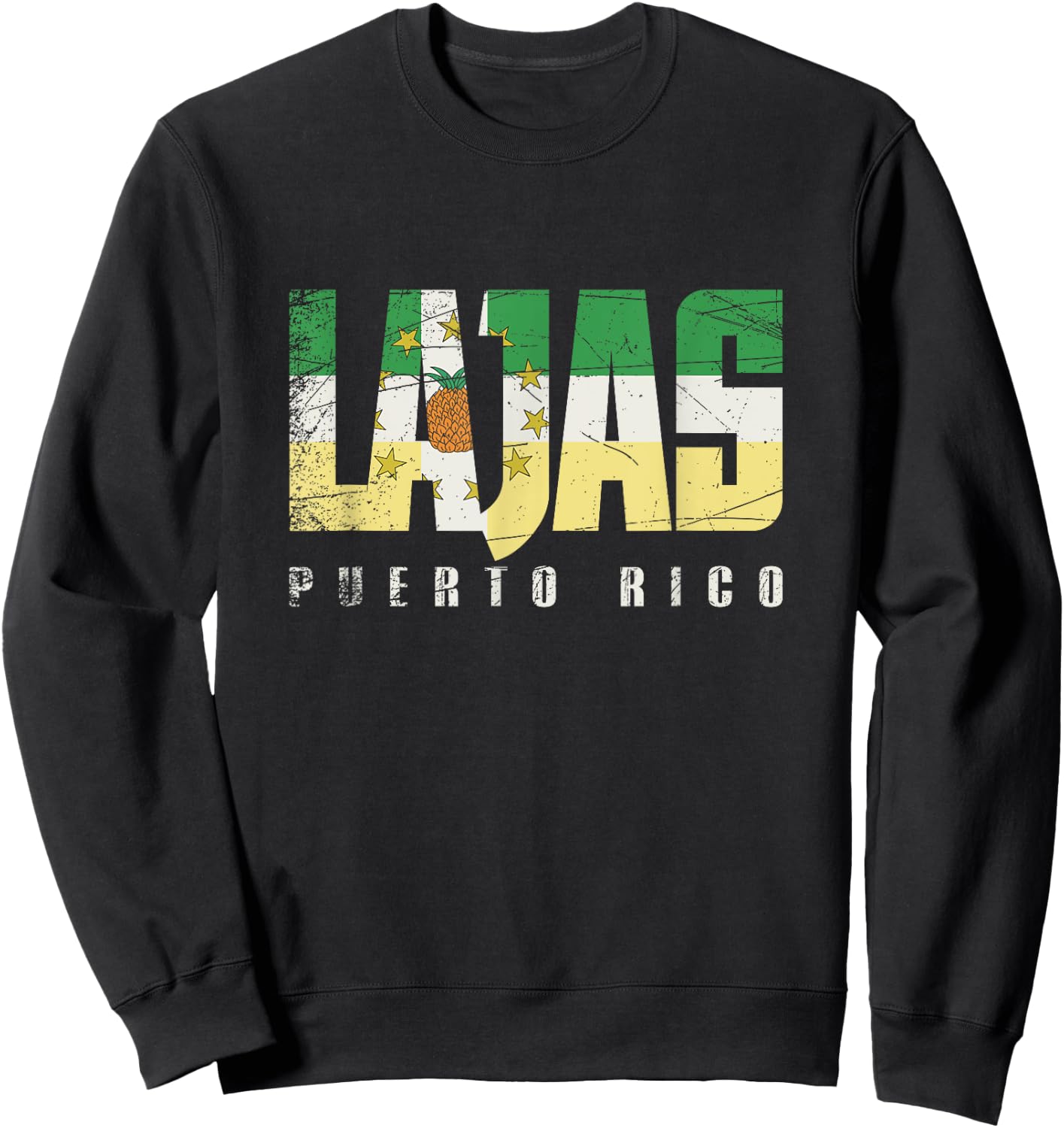 Lajas City in Puerto Rico, Lajas Flag Sweatshirt - Sweatshirt | Black
