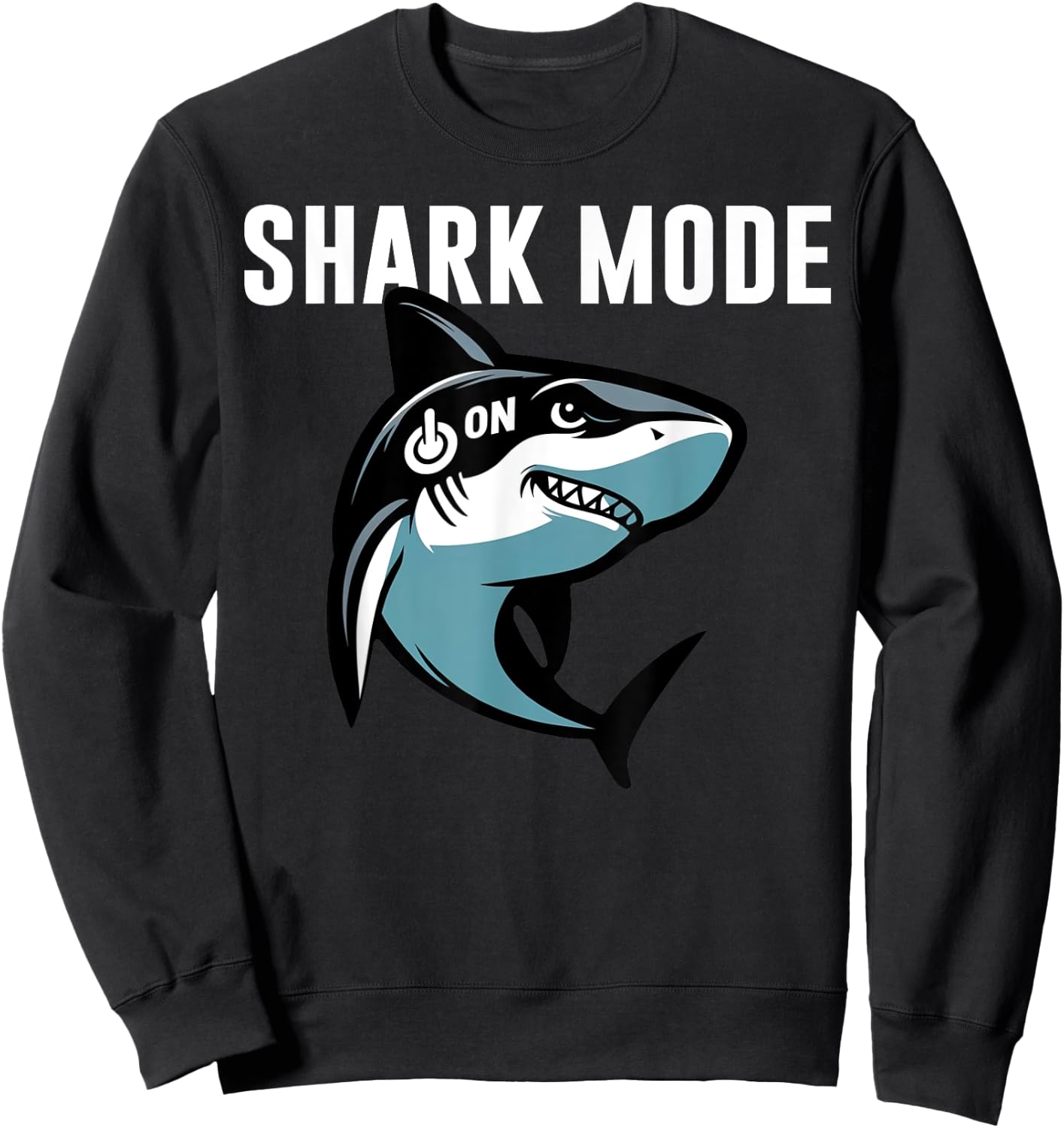 Cool Shark Shark Mode On Beach Funny Shark Sweatshirt - Sweatshirt | Black