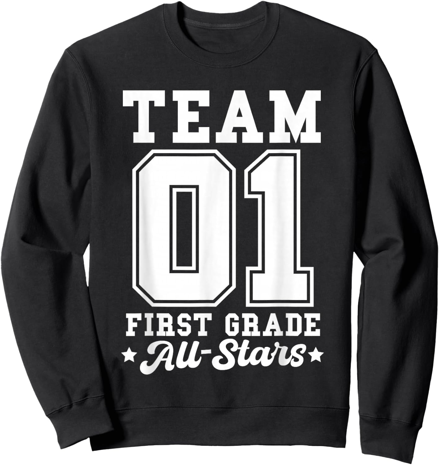 Team 1st Grade All-Stars Back To School Sports Jersey Sweatshirt - Sweatshirt | Black