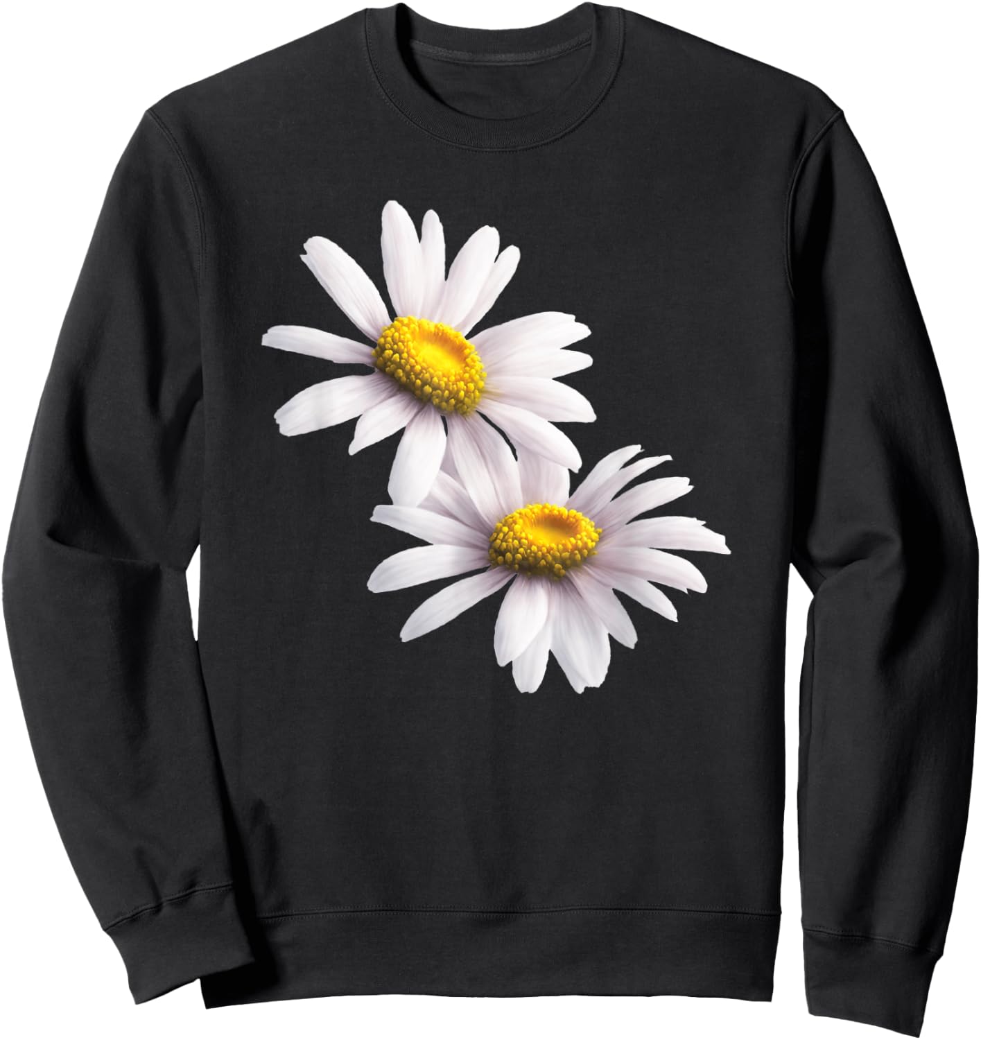 Nice white Daisies Flower Cute Daisies Flower Daisies Lovers Sweatshirt - Sweatshirt | Black