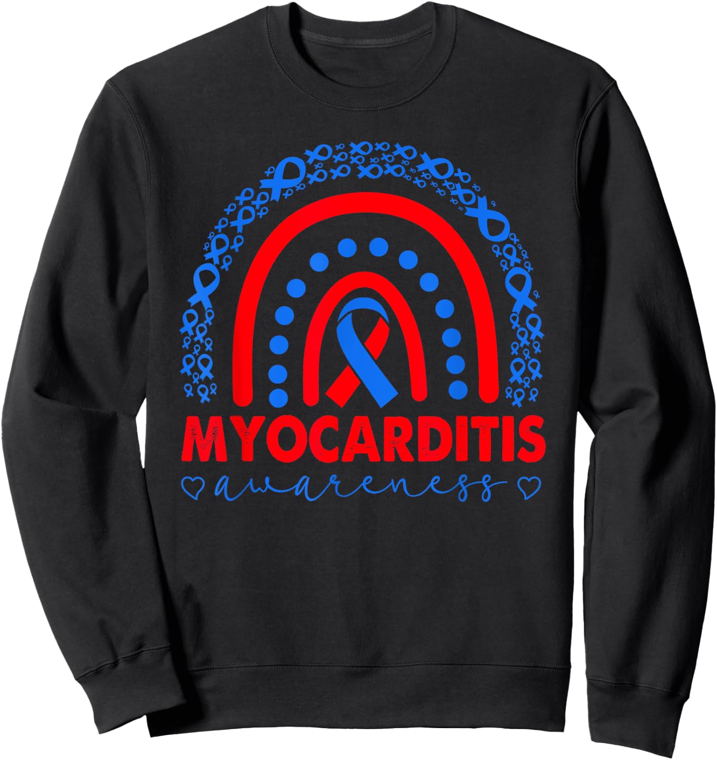 Myocarditis Awareness, Myocarditis warrior, Rainbow Sweatshirt - Sweatshirt | Black