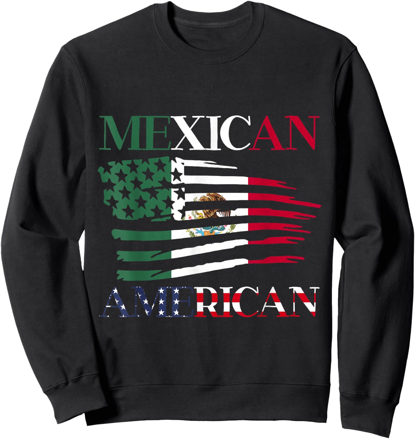 Mexican American Us Usa Mexico America Mexican American Sweatshirt - Sweatshirt | Black