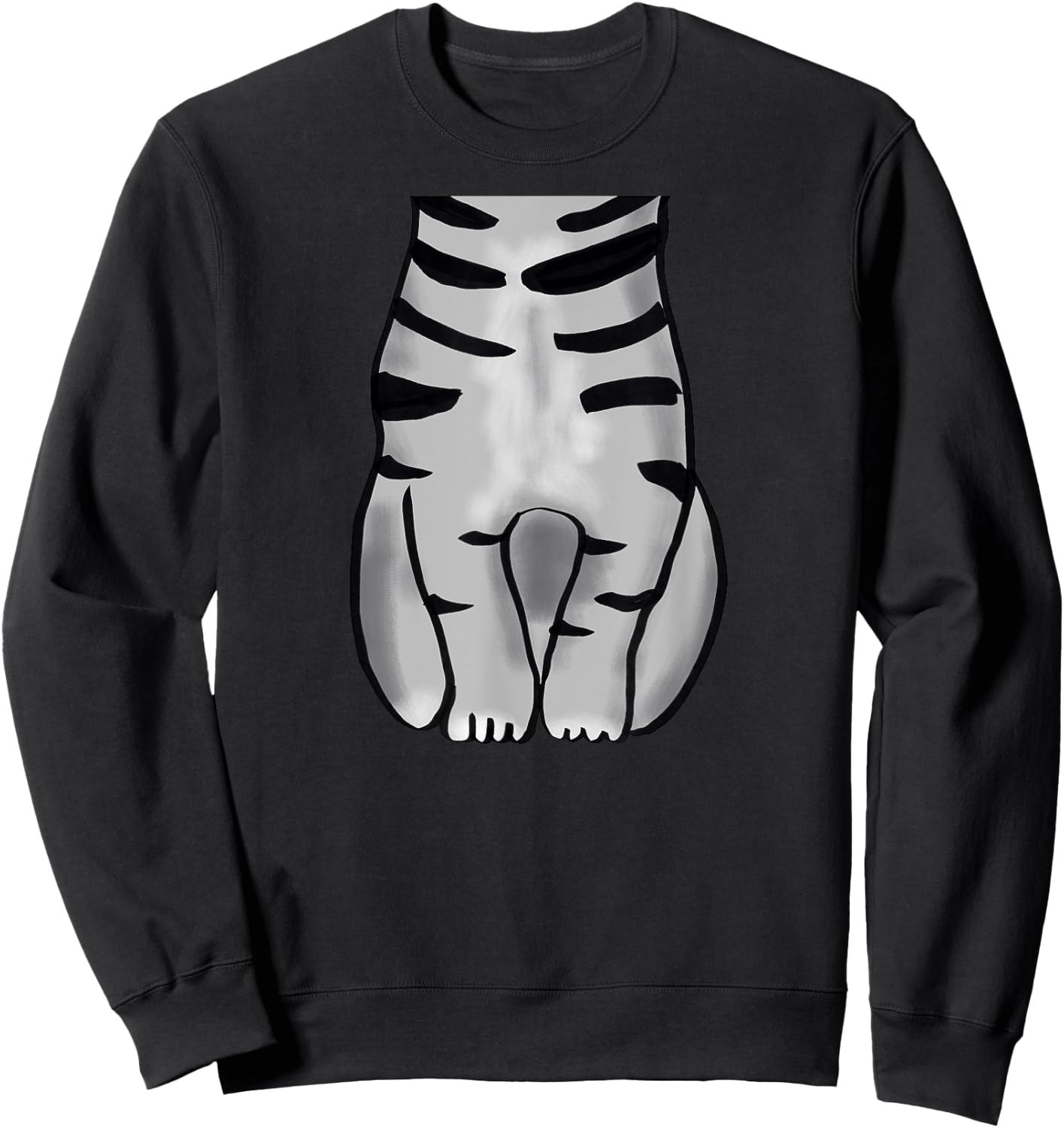 Easy Grey Striped Cat Halloween Costume Sweatshirt - Sweatshirt | Black