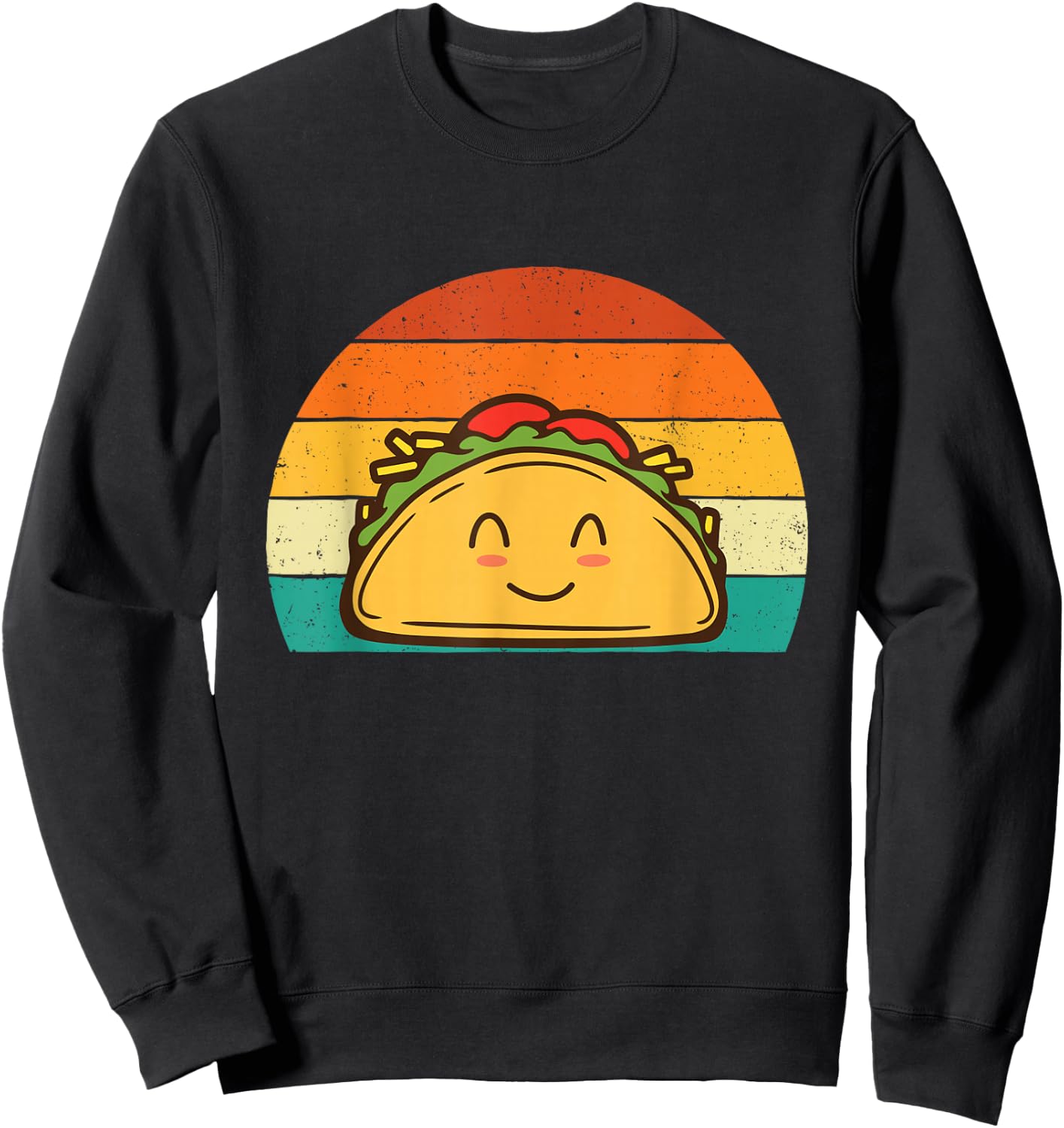 Taco Lover Shirts - Retro Taco Lover -Adults Black Cotton, Polyester - Small - Short Sleeve - - Taco Tuesday Sweatshirt - Sweatshirt | Black