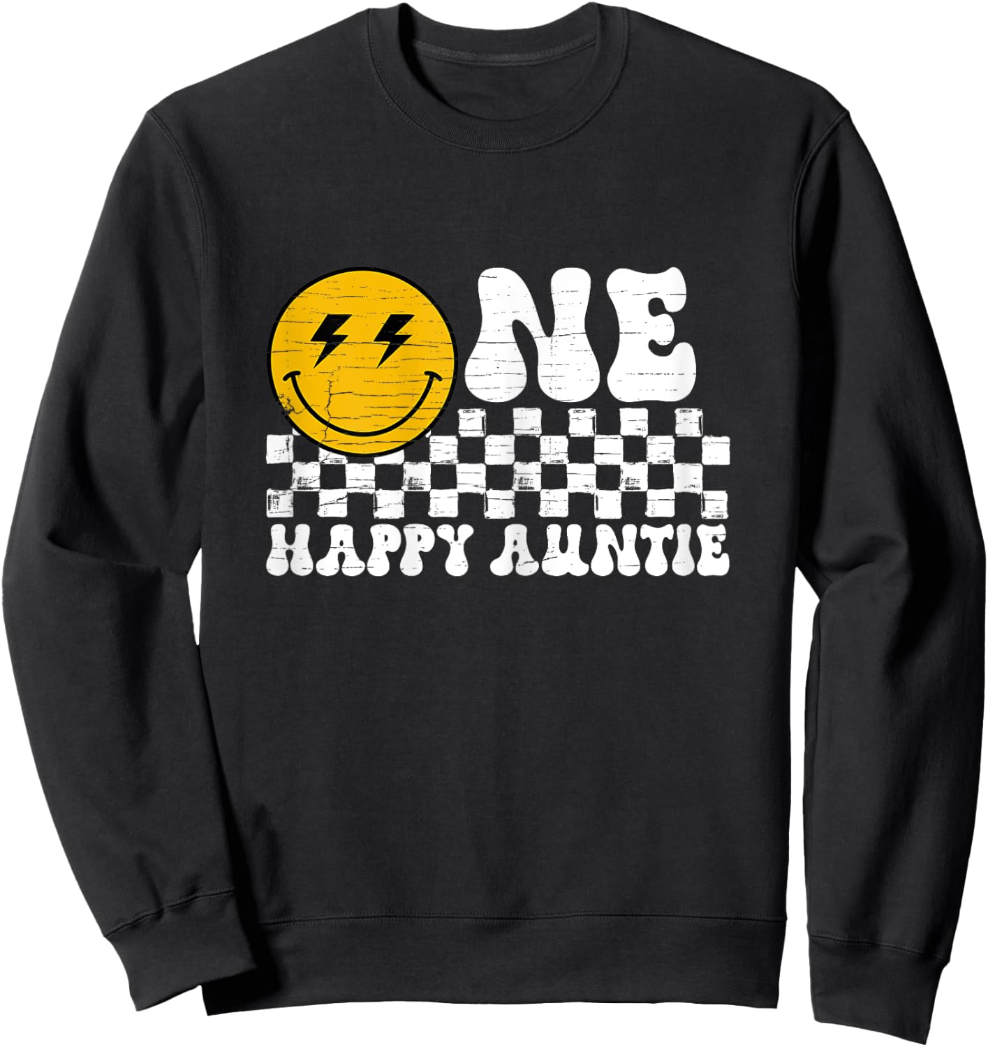 One Happy Dude Auntie 1st Birthday Family Matching Sweatshirt - Sweatshirt | Black