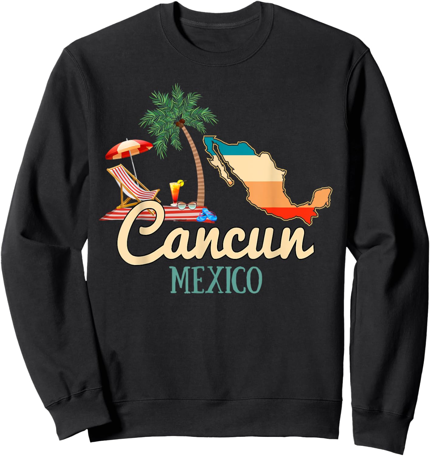 Cancun Mexico Souvenir Shirt Family Matching Vacation Cancun Sweatshirt - Sweatshirt | Black