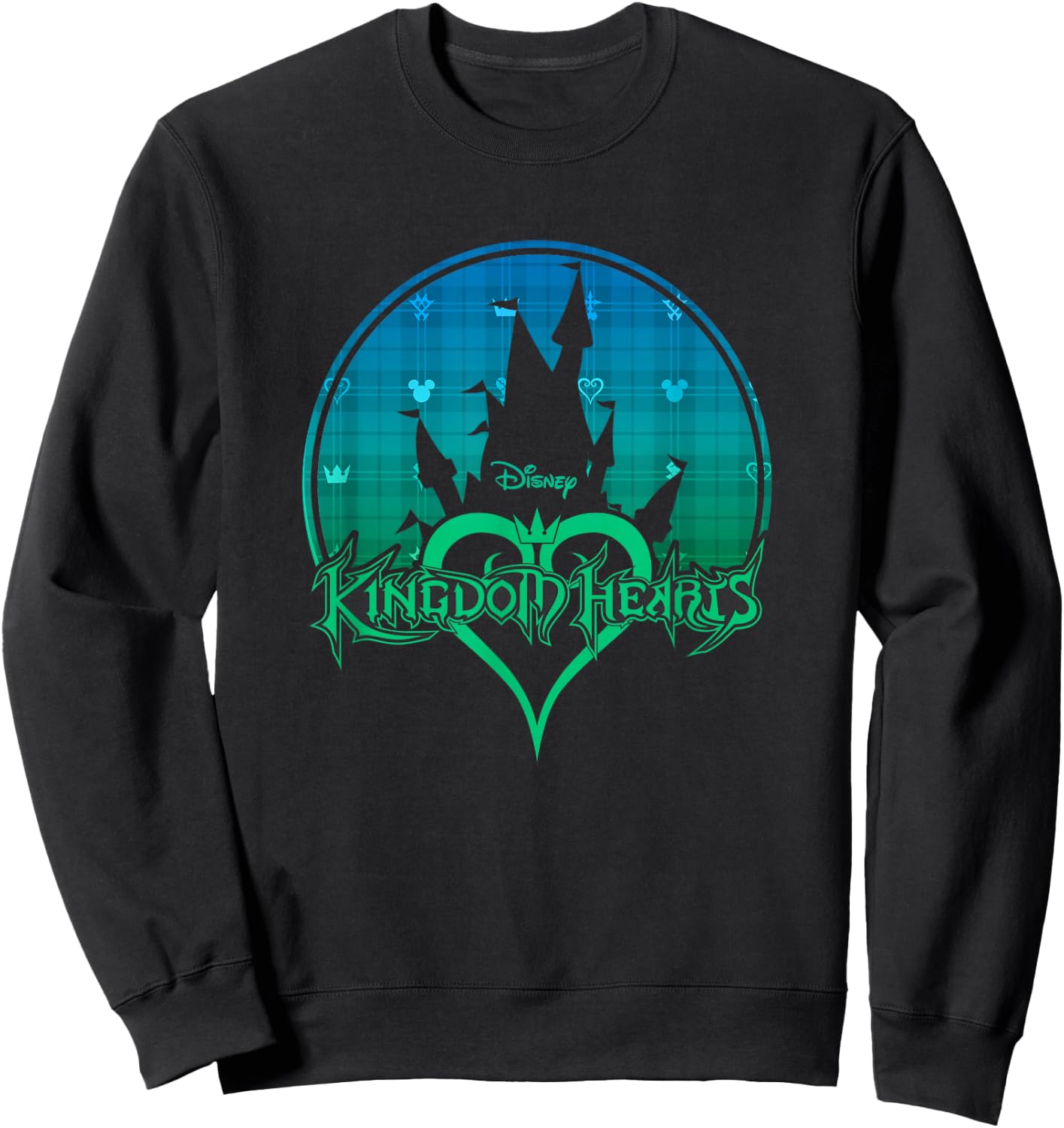 Disney Kingdom Hearts Iconic Kingdom Castle Big Chest Poster Sweatshirt - Sweatshirt | Black