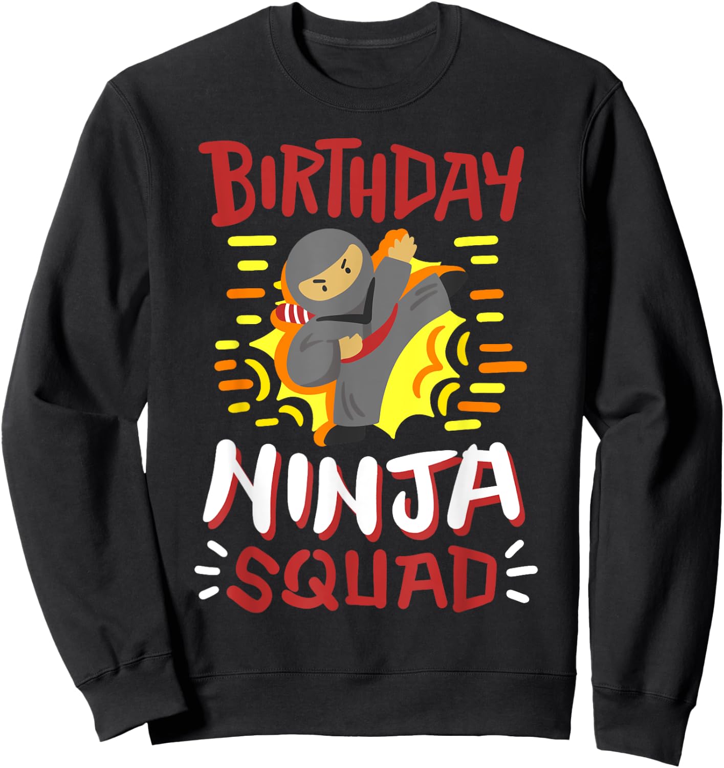 Birthday Ninja Squad Karate Girls Boys Kid Bday Party Family Sweatshirt - Sweatshirt | Black