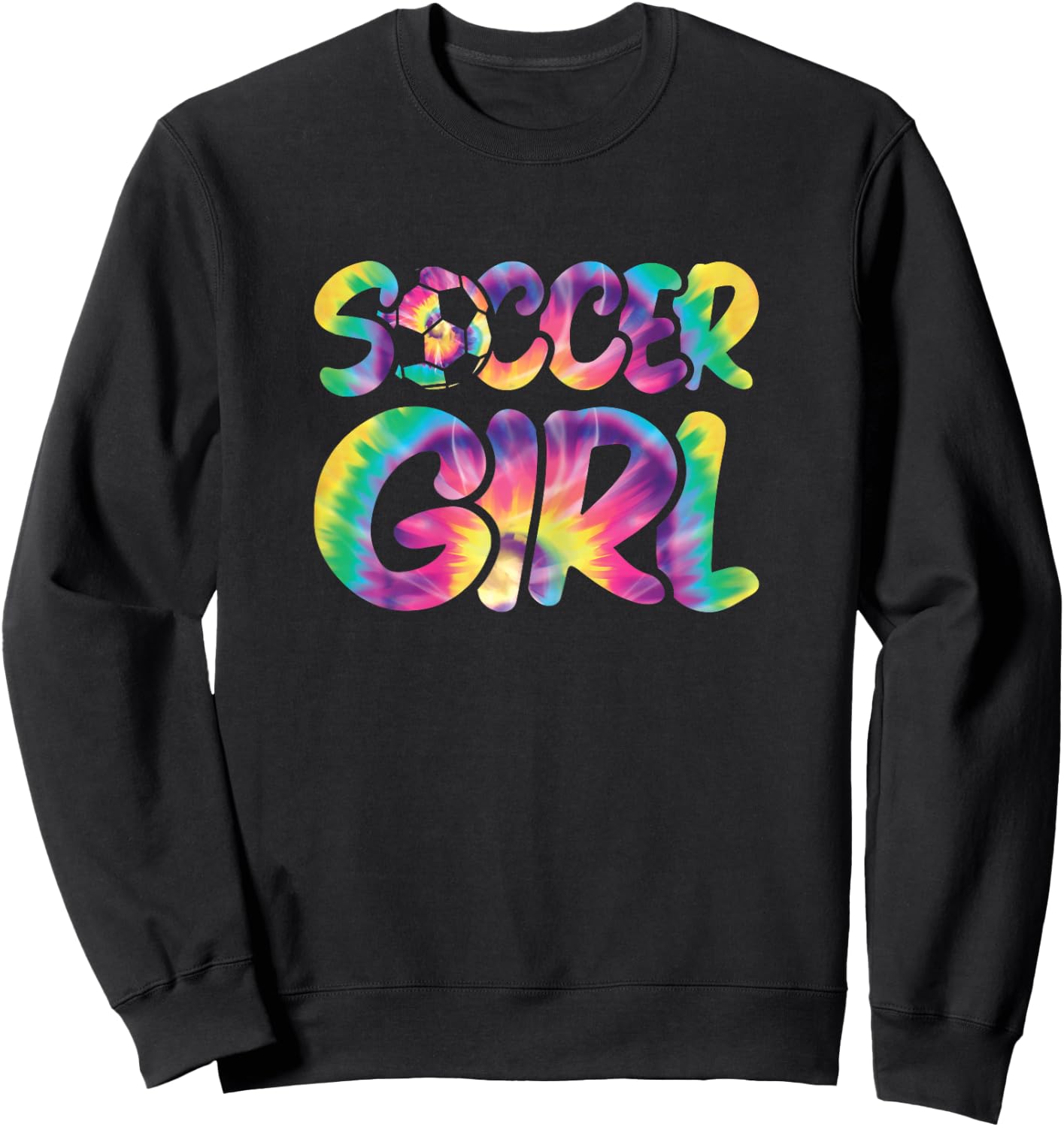 Cute Soccer Girl Colorful Soccer Player Women Girls Sweatshirt - Sweatshirt | Black