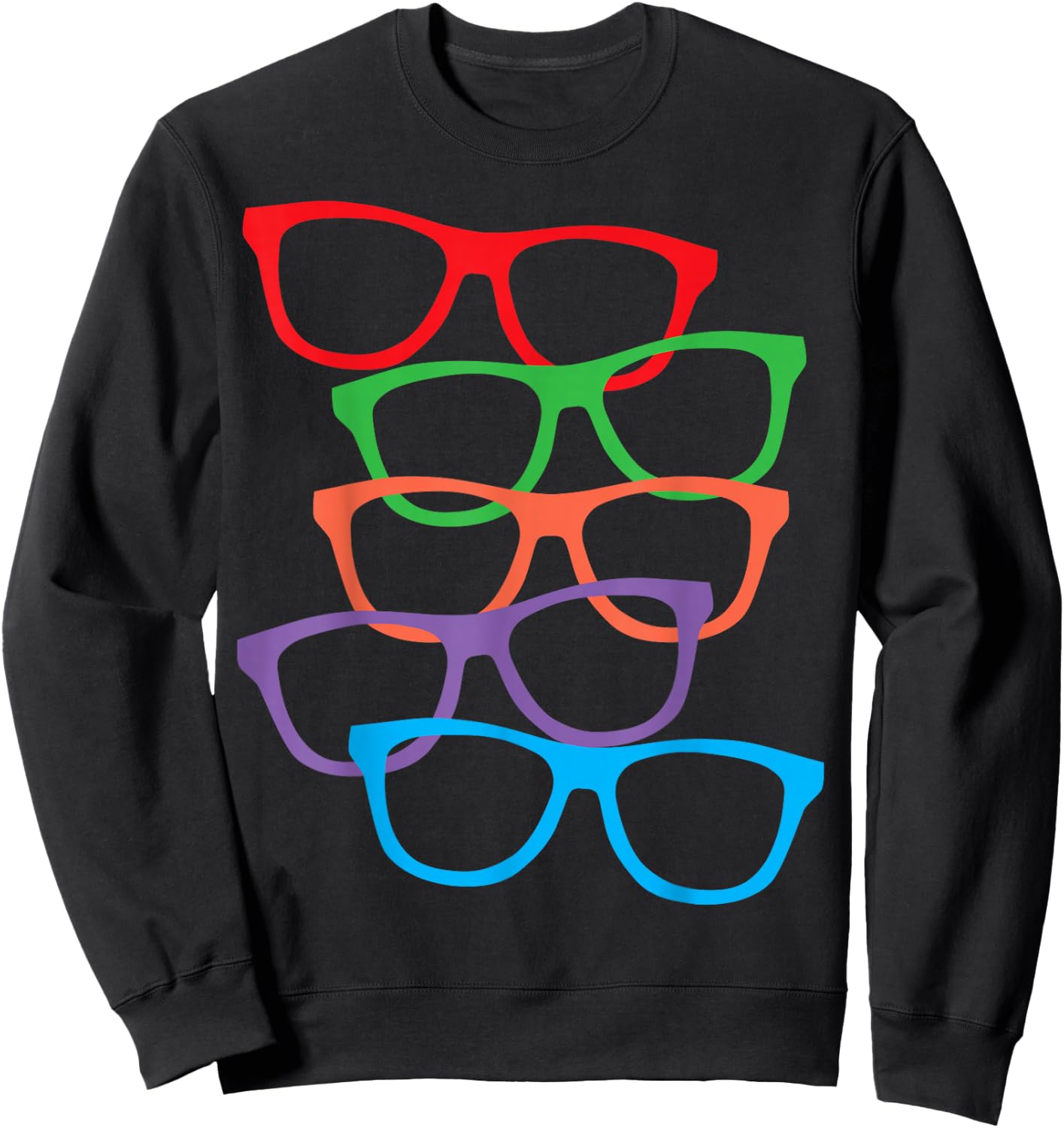 Glasses Print, Perfect for Adults or Kids with Glasses Sweatshirt - Sweatshirt | Black