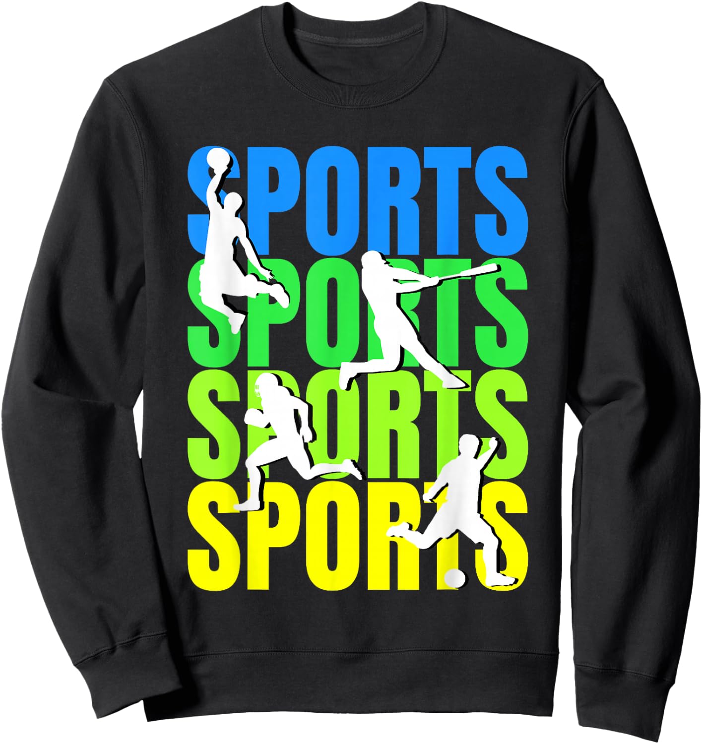 Multi-Sport Enthusiast - Basketball Baseball Soccer Football Sweatshirt - Sweatshirt | Black