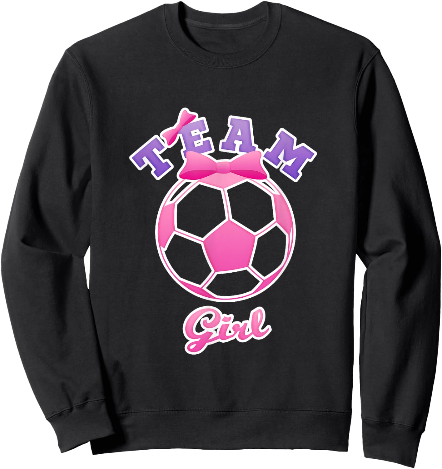 Gender Reveal Party | Team Girl, Pink Soccer Ball T Shirt Sweatshirt - Sweatshirt | Black